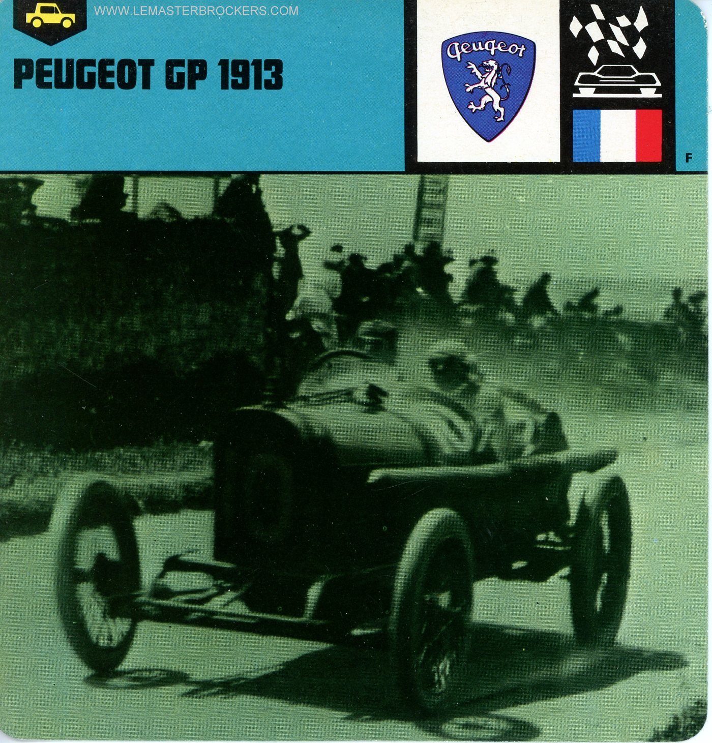 CARS-CARD-PICTURE-FICHE AUTO PEUGEOT GRAND PRIX 1913