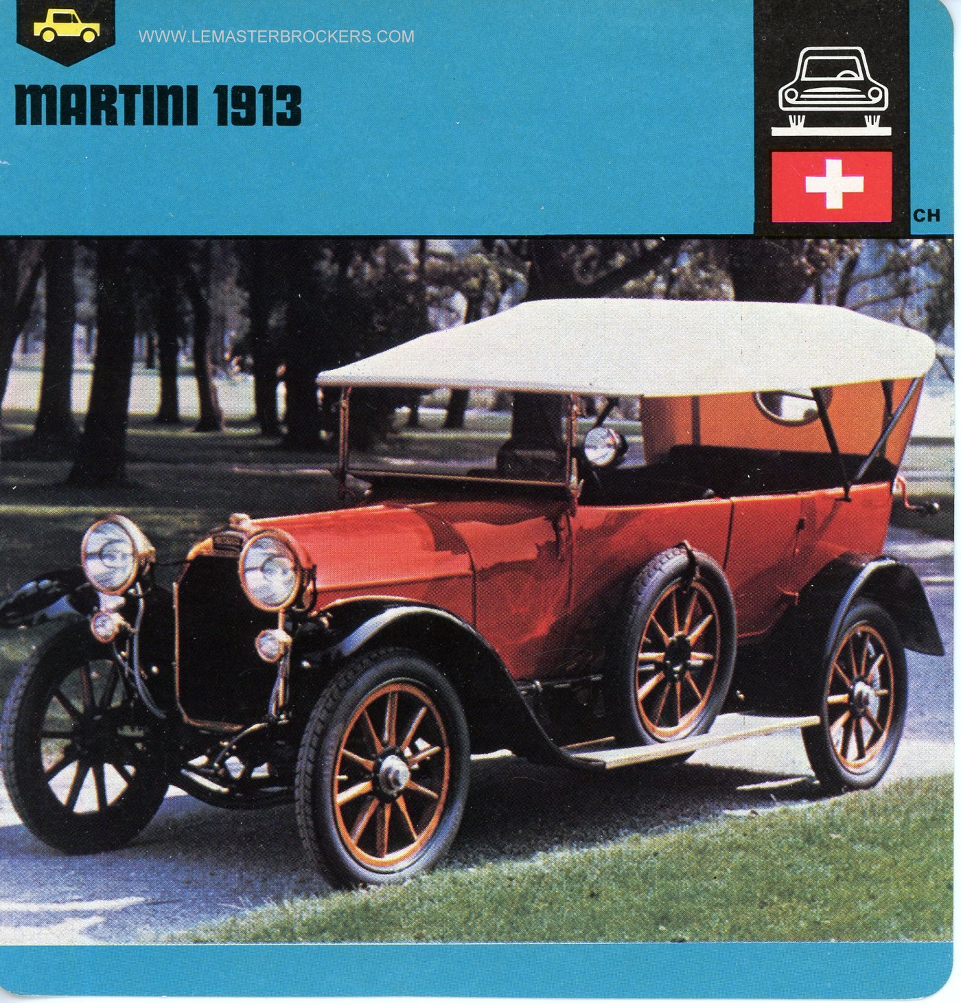 CARS-CARD-FICHE AUTO MARTINI 1913