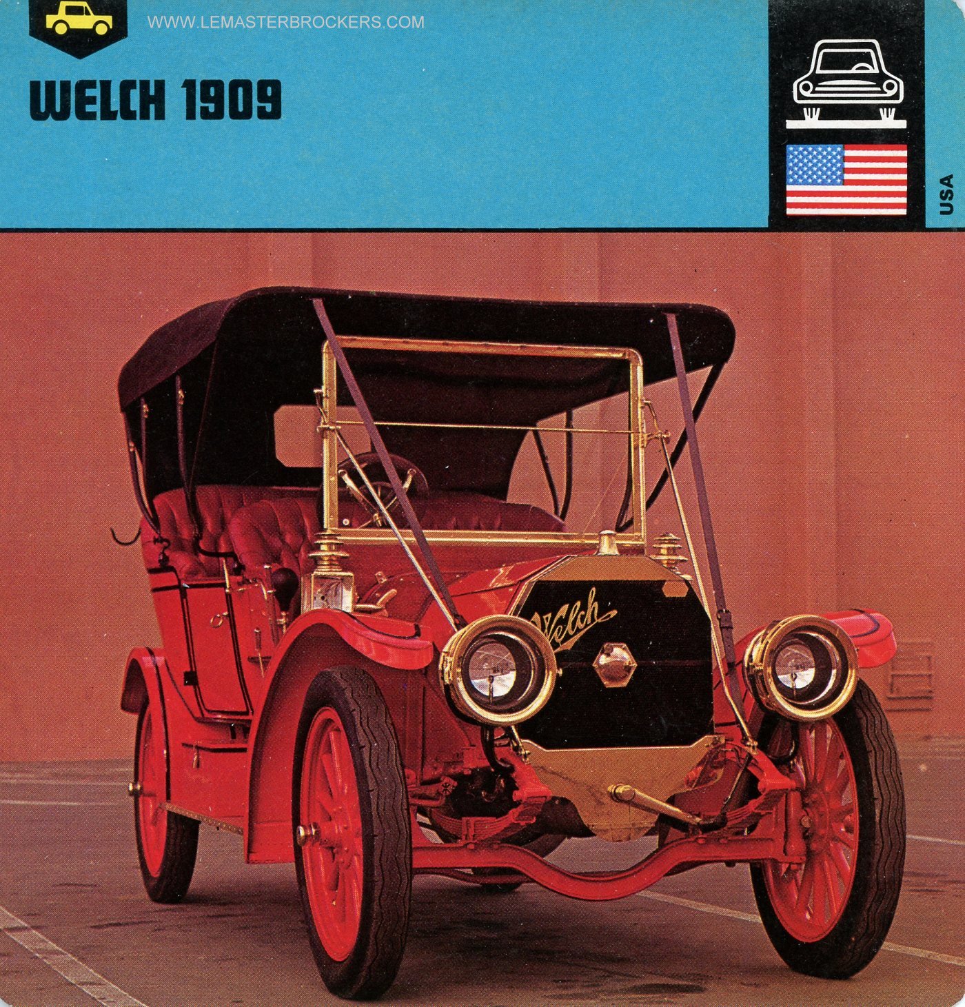 CARS-CARD-FICHE AUTO WELCH 1909