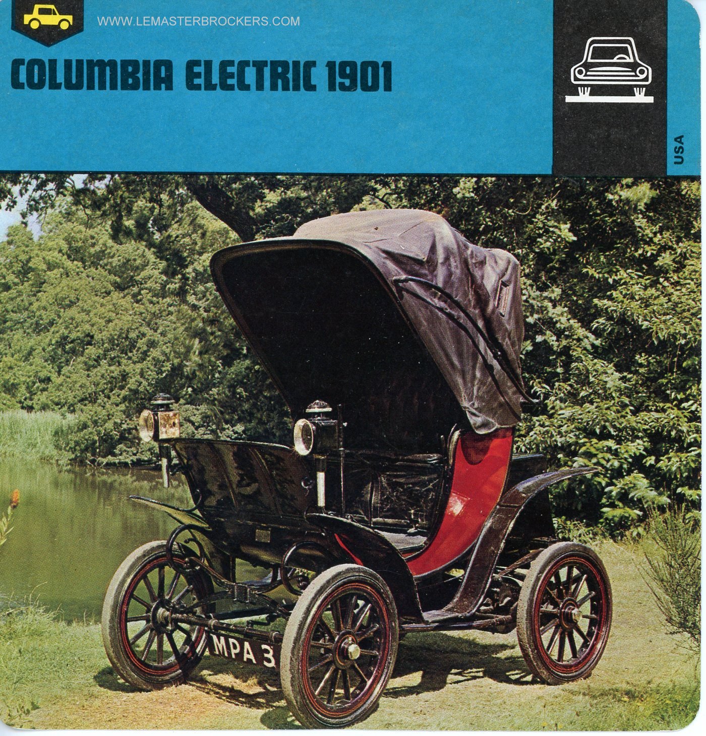 FICHE AUTO COLUMBIA ELECTRIC 1901