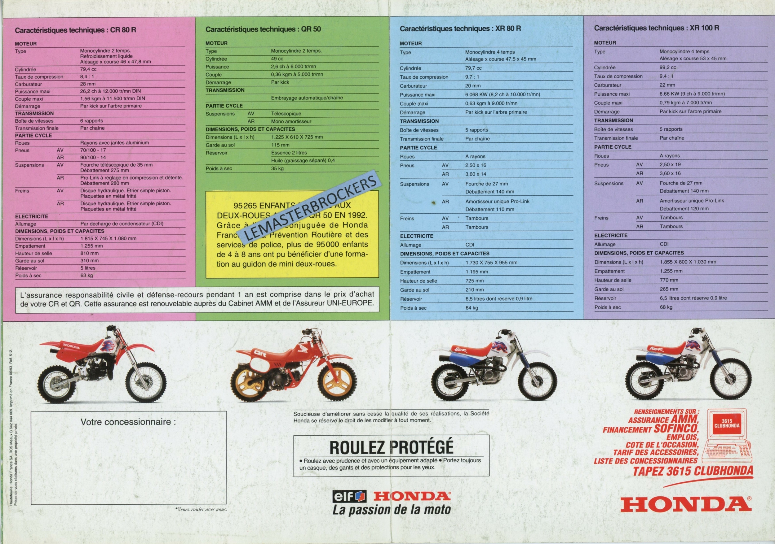 LEMASTERBROCKERS-BROCHURE-MOTO-HONDA-CR80-QR50-XR80-XR100