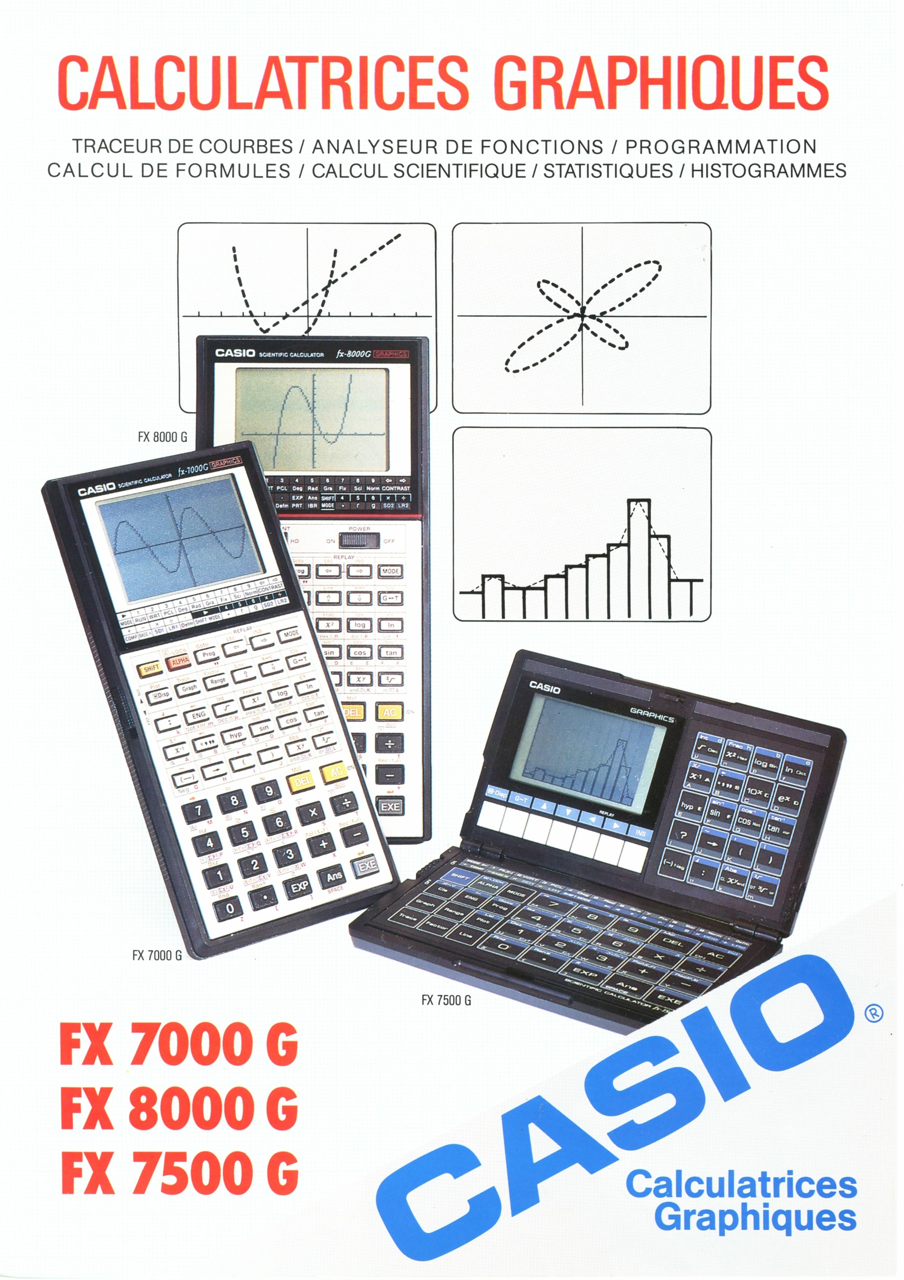 CASIO FX 7000 7500 8500 G - BROCHURE PUBLICITAIRE 1989