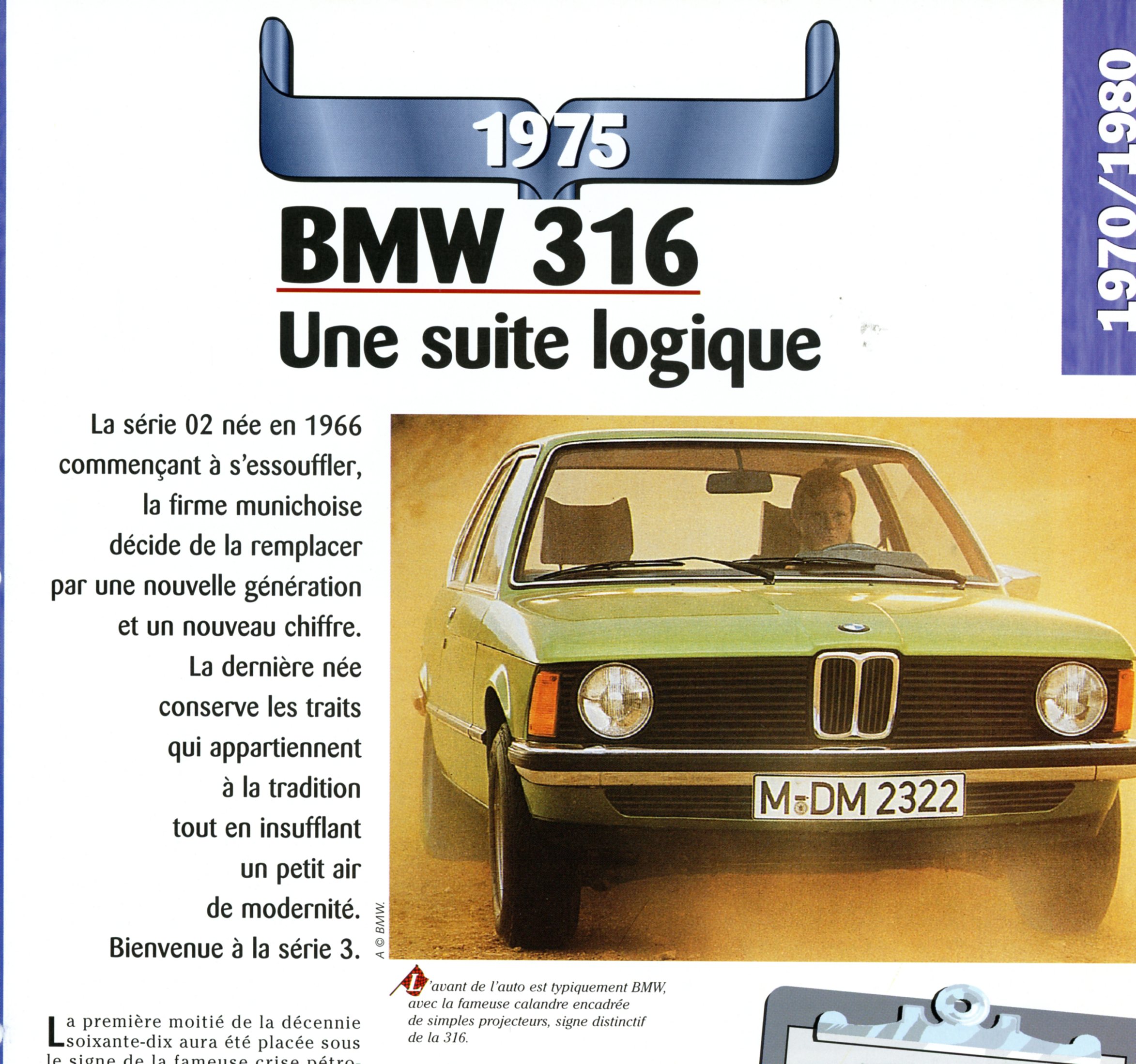 FICHE BMW SÉRIE 316 - FICHE AUTO TECHNIQUE