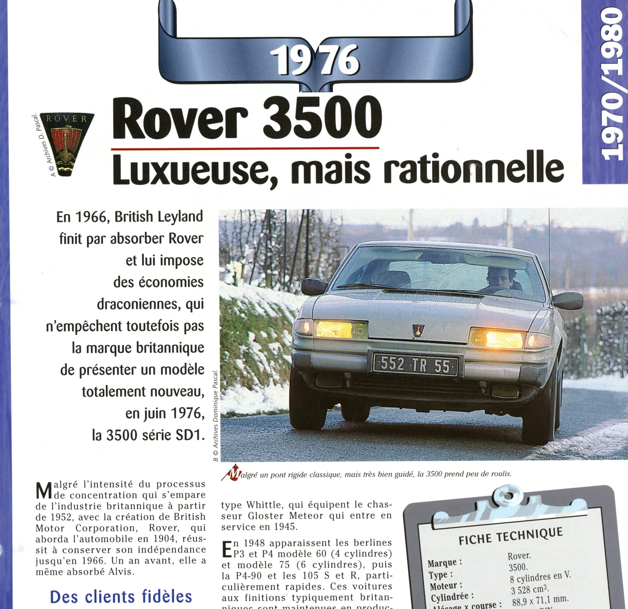 FICHE-AUTO-ROVER-3500-LEMASTERBROCKERS