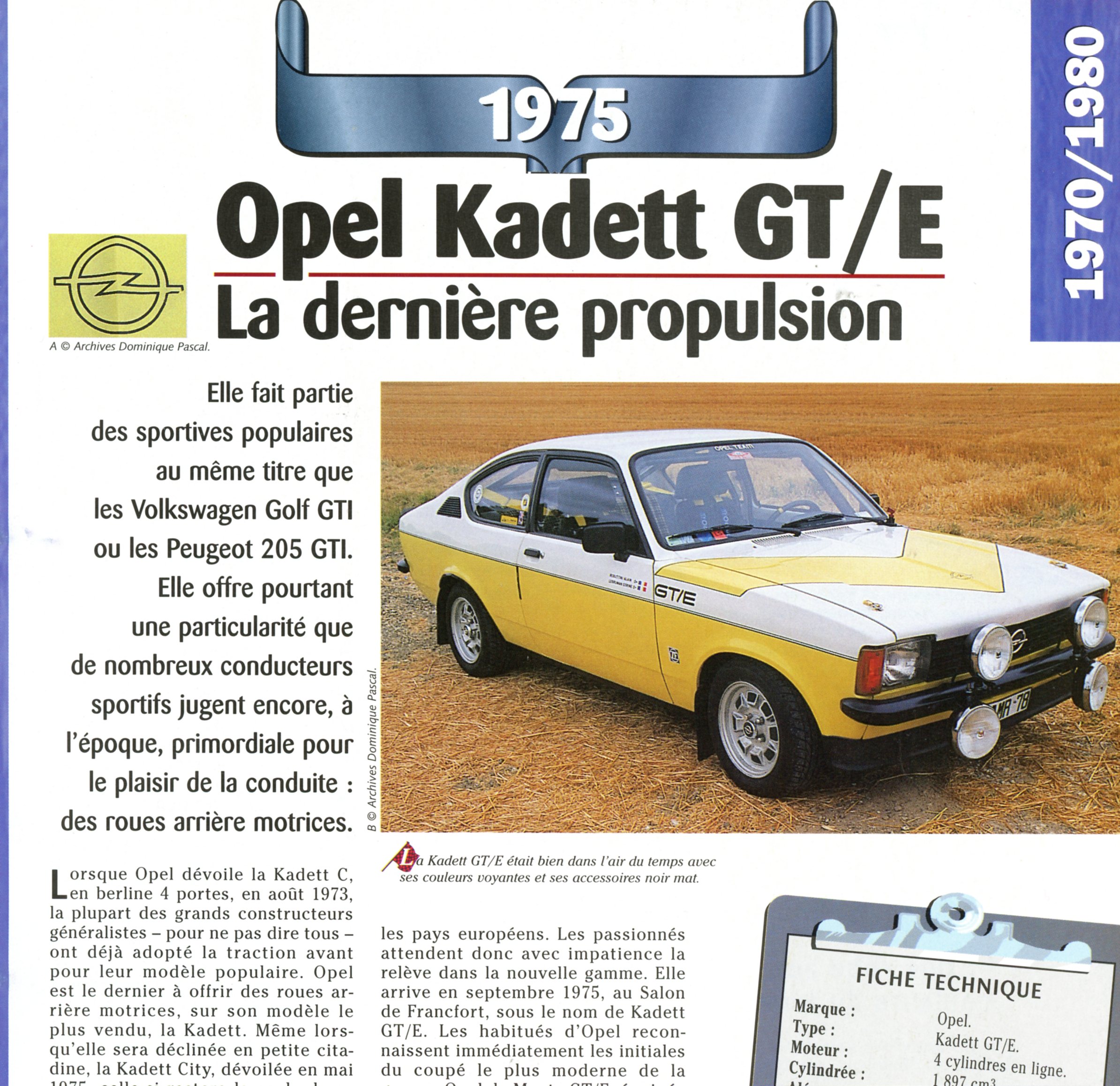 FICHE-AUTO-OPEL KADETT-GTE-LEMASTERBROCKERS