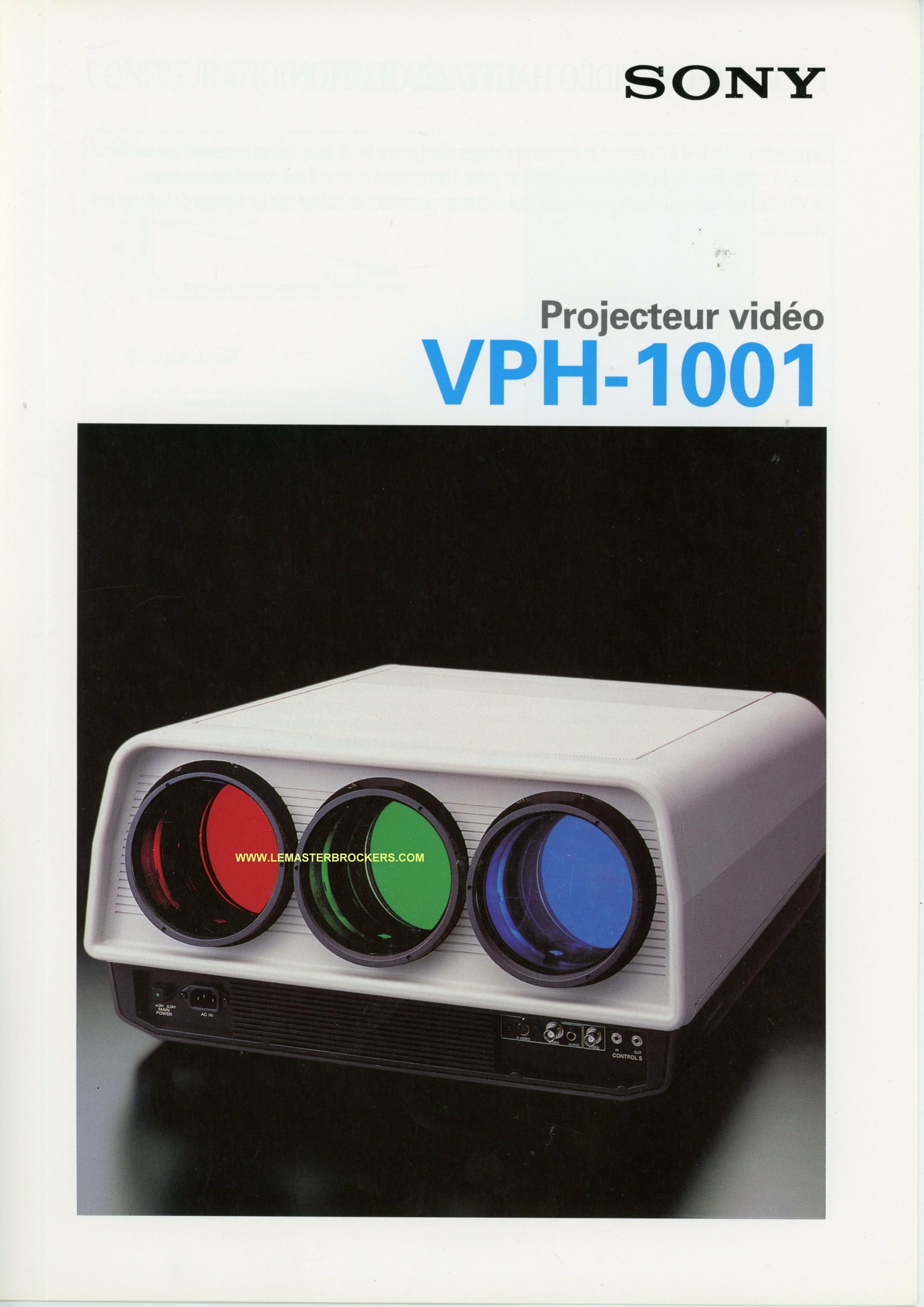 SONY-VPH-1001-BROCHURE-PROSPEKT-LEMASTERBROCKERS-catalogue-Projecteur-vidéo