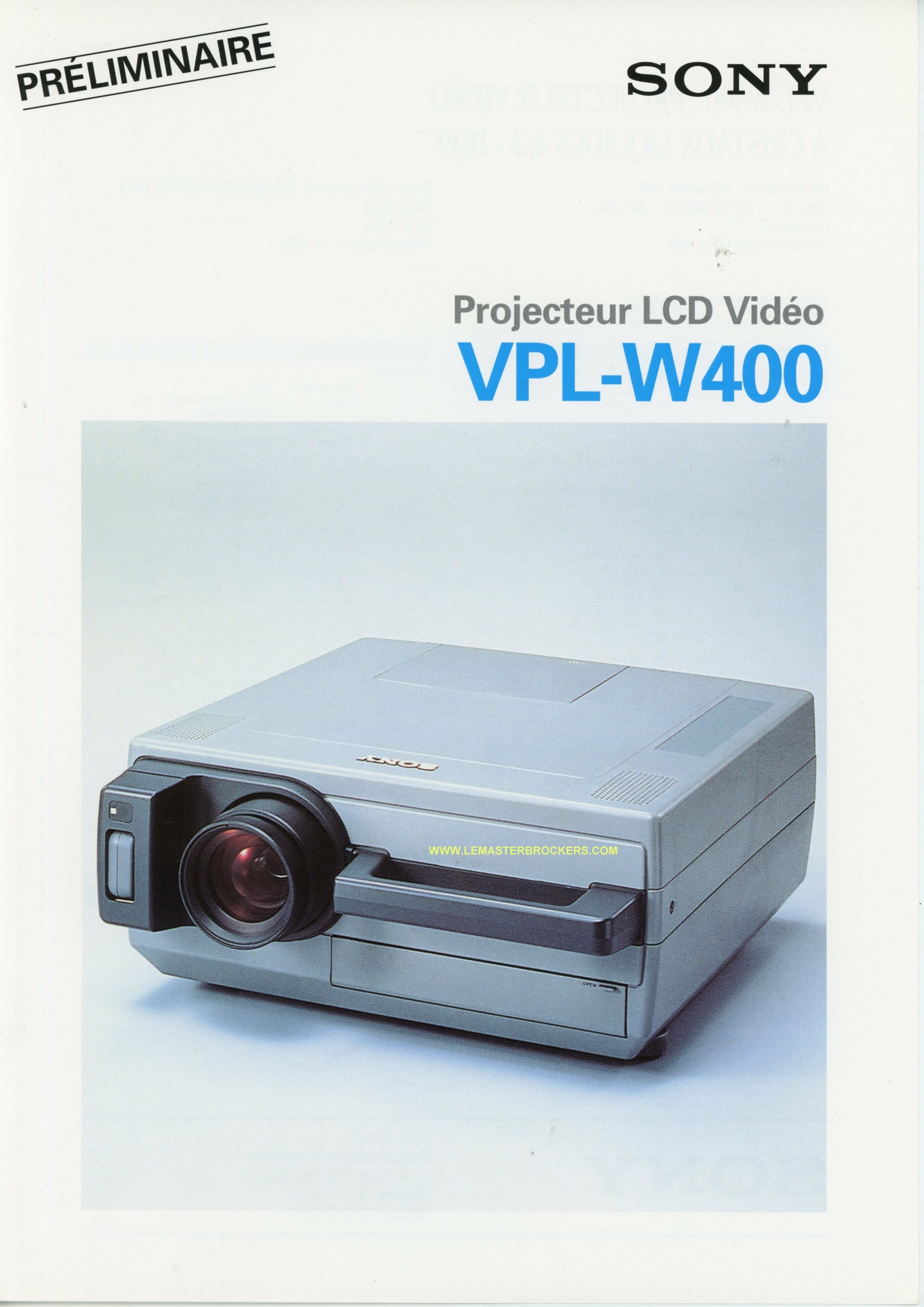 SONY-VPL-W400-BROCHURE-PROSPEKT-LEMASTERBROCKERS-catalogue-Projecteur-vidéo