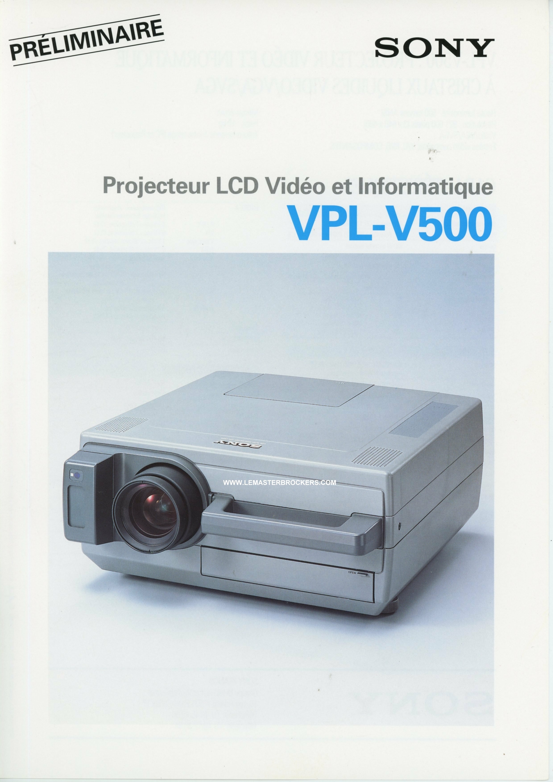 SONY-VPL-V500-BROCHURE-PROSPEKT-LEMASTERBROCKERS-catalogue-Projecteur-vidéo