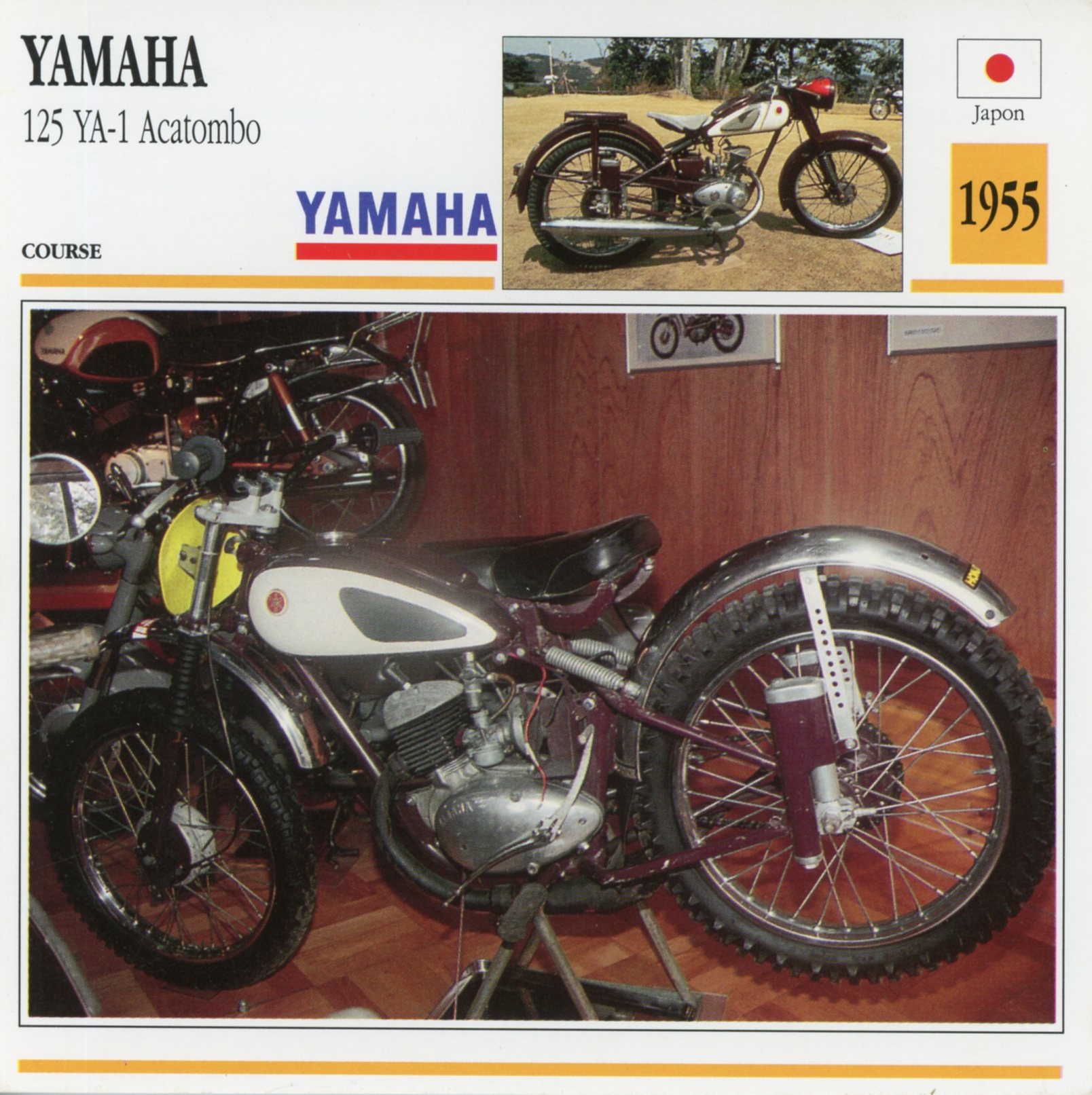 YAMAHA-125-ACATOMBO-YA1-LEMASTERBROCKERS-littérature-brochure-FICHE-MOTO