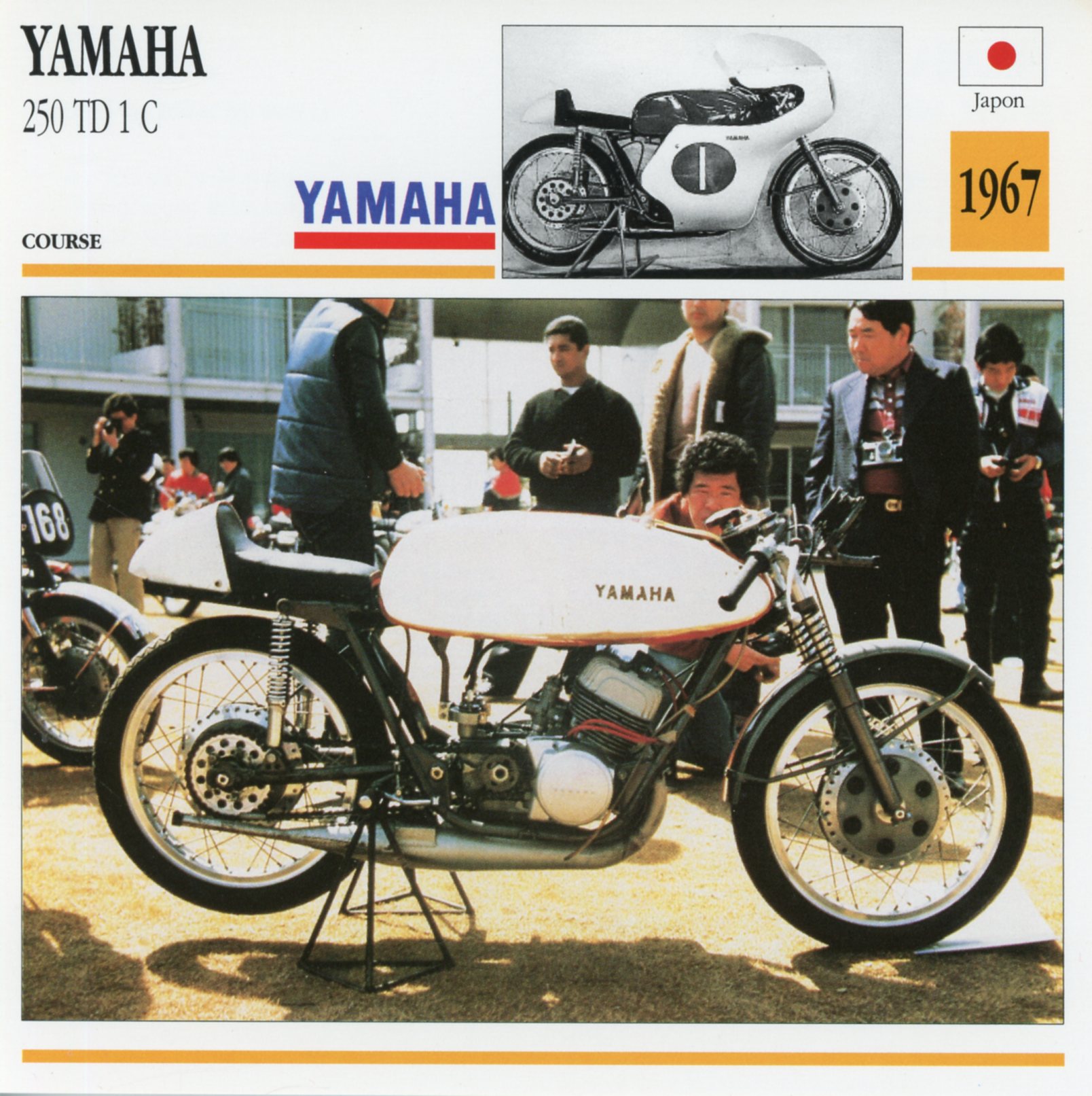 FICHE MOTO YAMAHA 250 TD 1 C / TD1 C - 1967