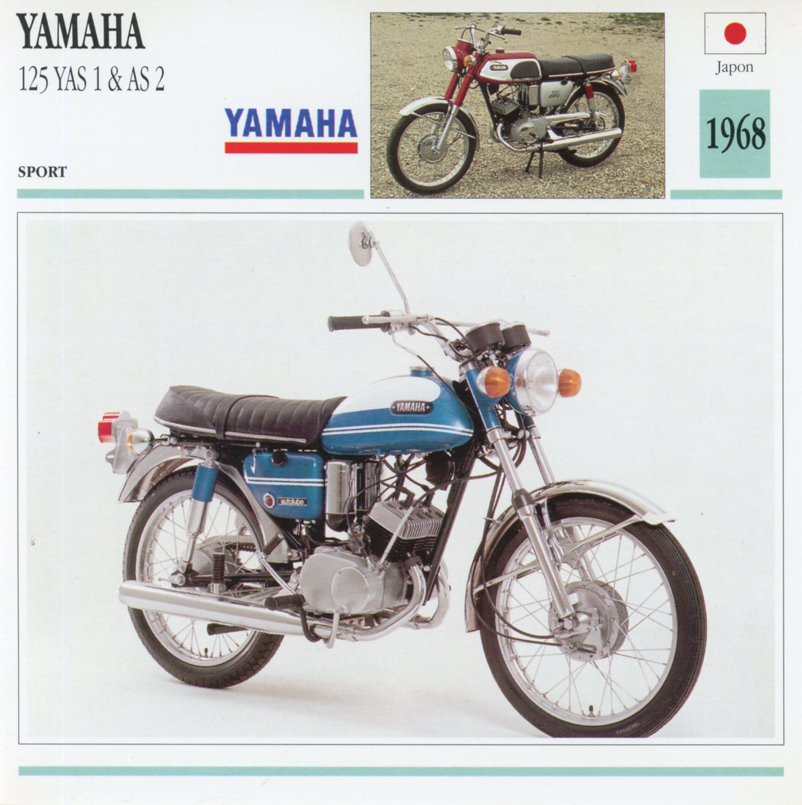 FICHE-MOTO-YAMAHA-125-YAS-AS-1968-LEMASTERBROCKERS-littérature-brochure