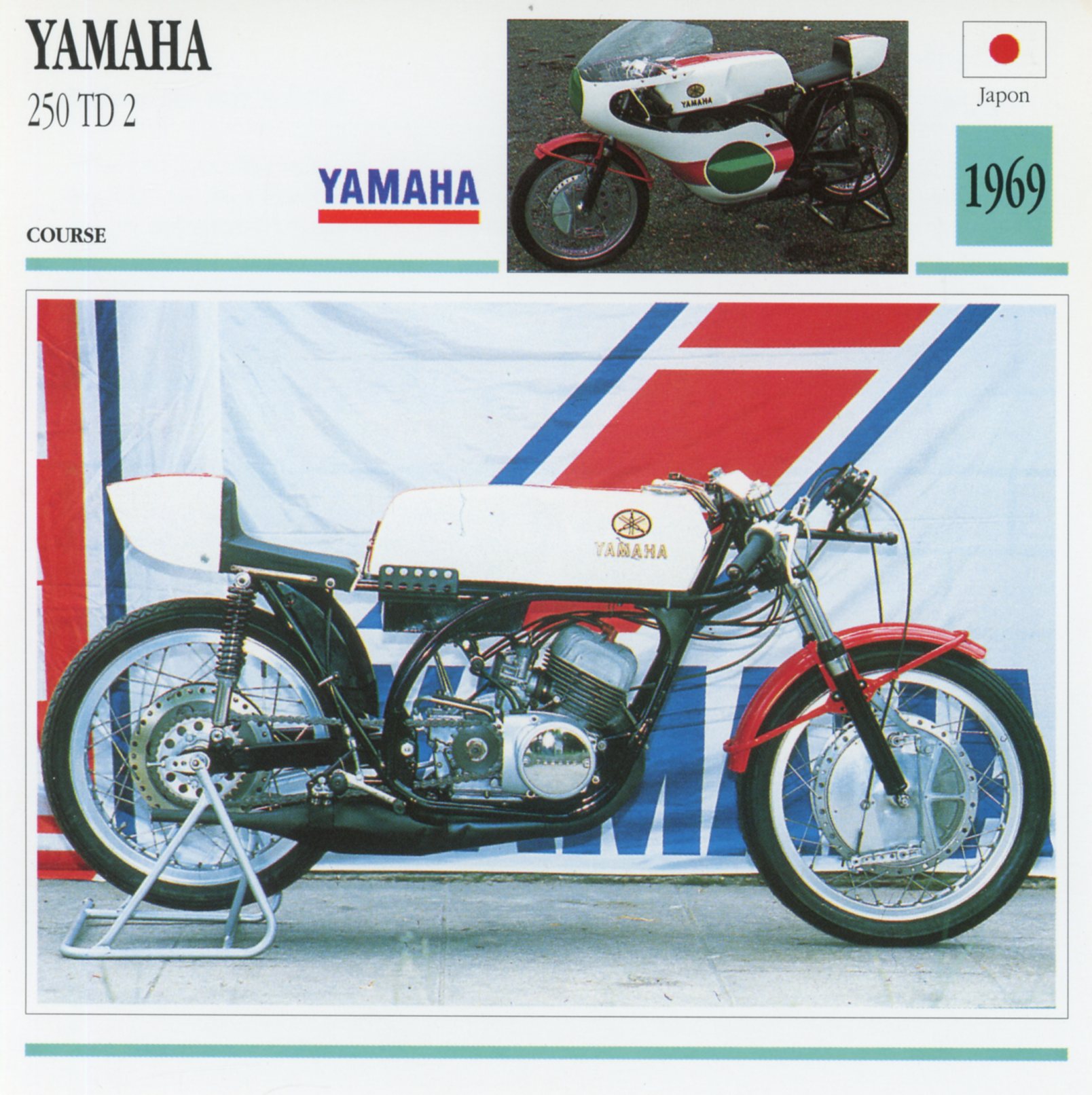 FICHE-MOTO-YAMAHA-250-TD-TD2-1969-LEMASTERBROCKERS-littérature-brochure