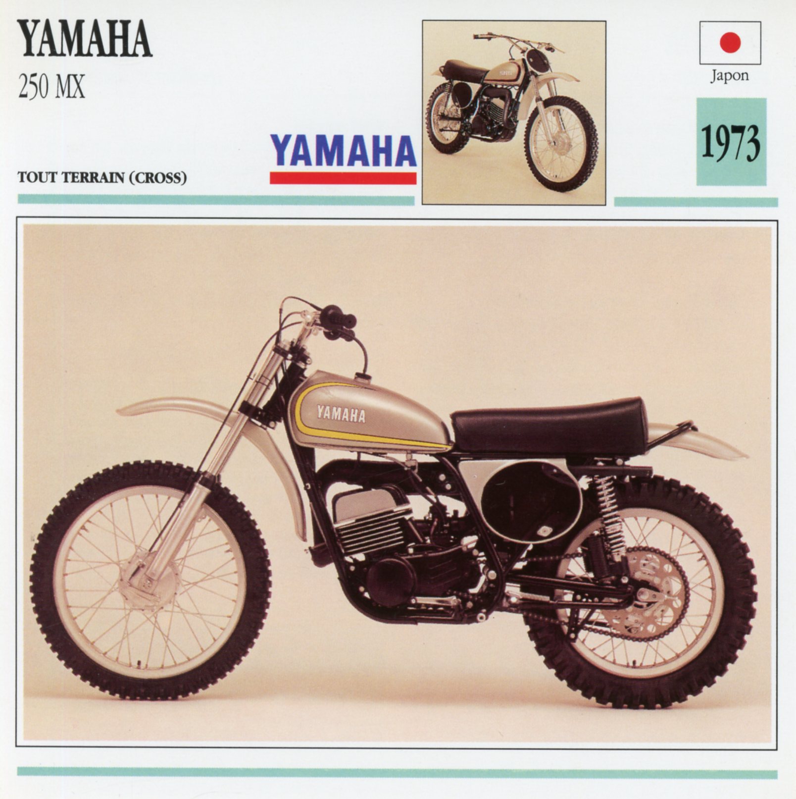 FICHE-MOTO-YAMAHA-MX-MX250-250-1973-LEMASTERBROCKERS-littérature-brochure