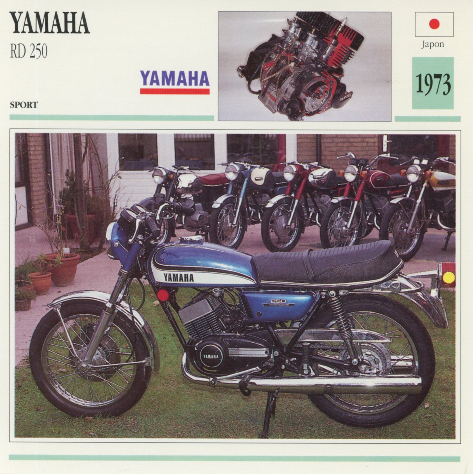 FICHE-MOTO-YAMAHA-RD-RD250-1973-LEMASTERBROCKERS-littérature-brochure