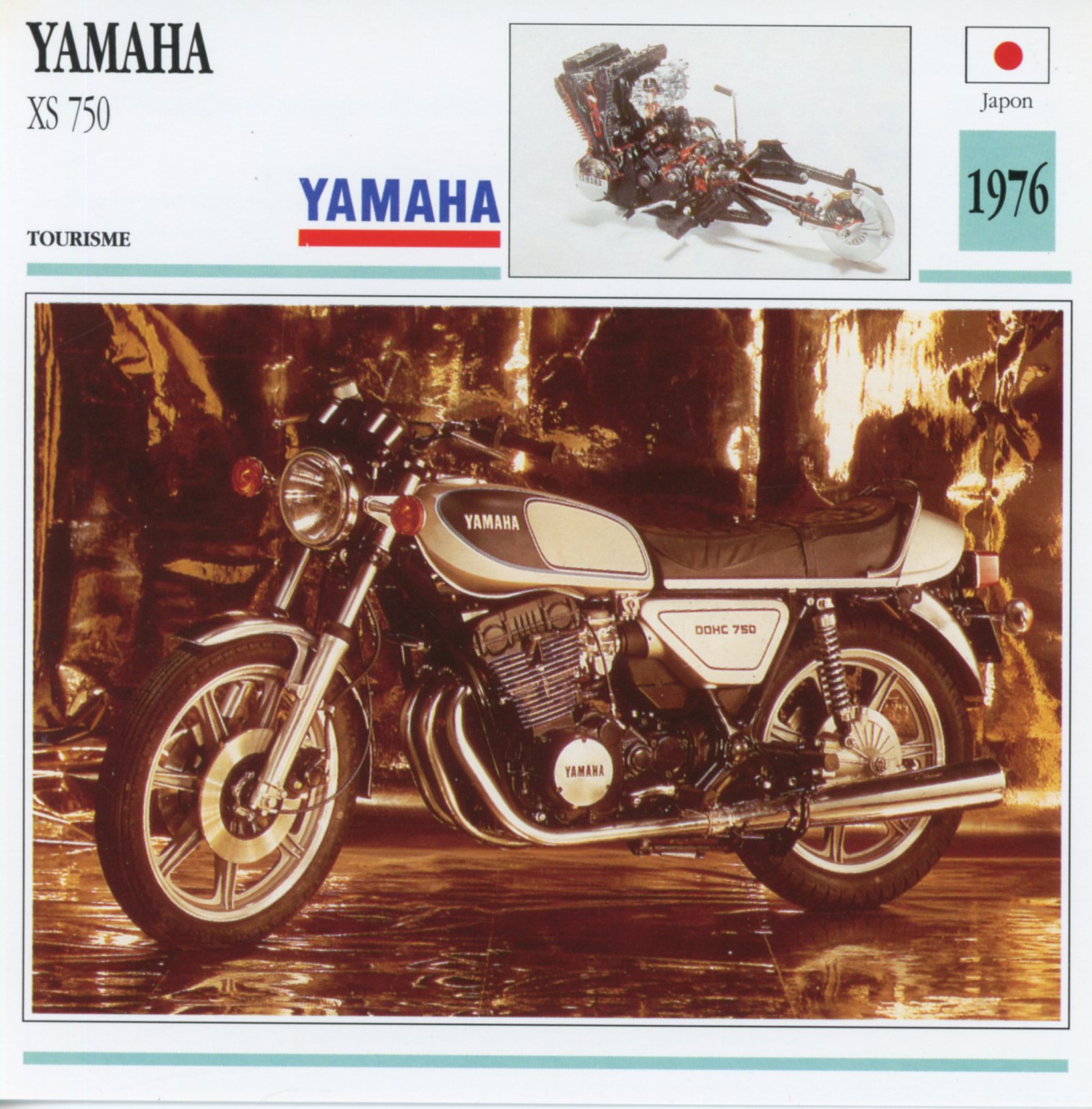 FICHE MOTO YAMAHA XS 750 / XS750 1976