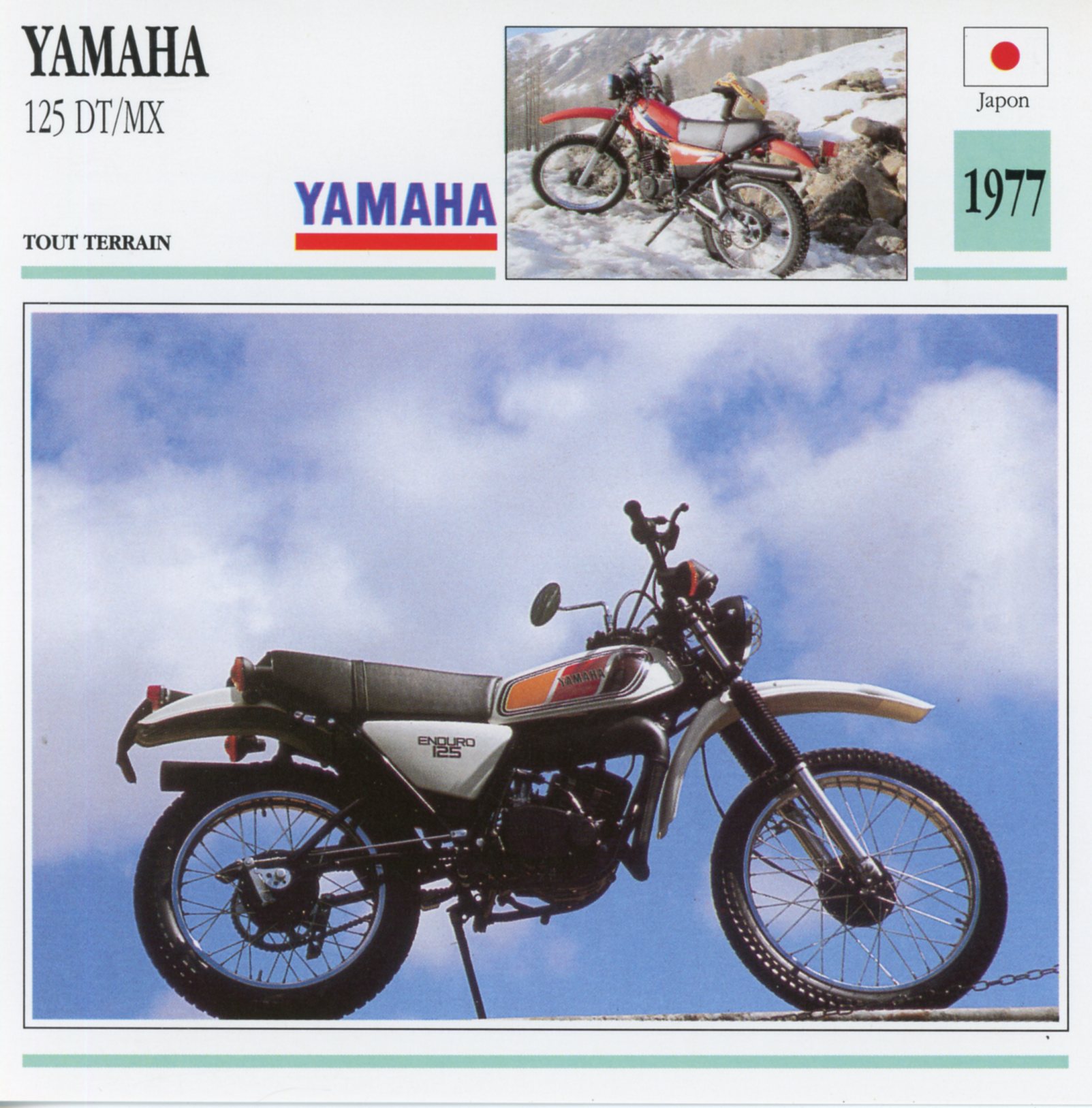 FICHE-MOTO-YAMAHA-DT-MX-DTMX-125-1977-LEMASTERBROCKERS-littérature-brochure