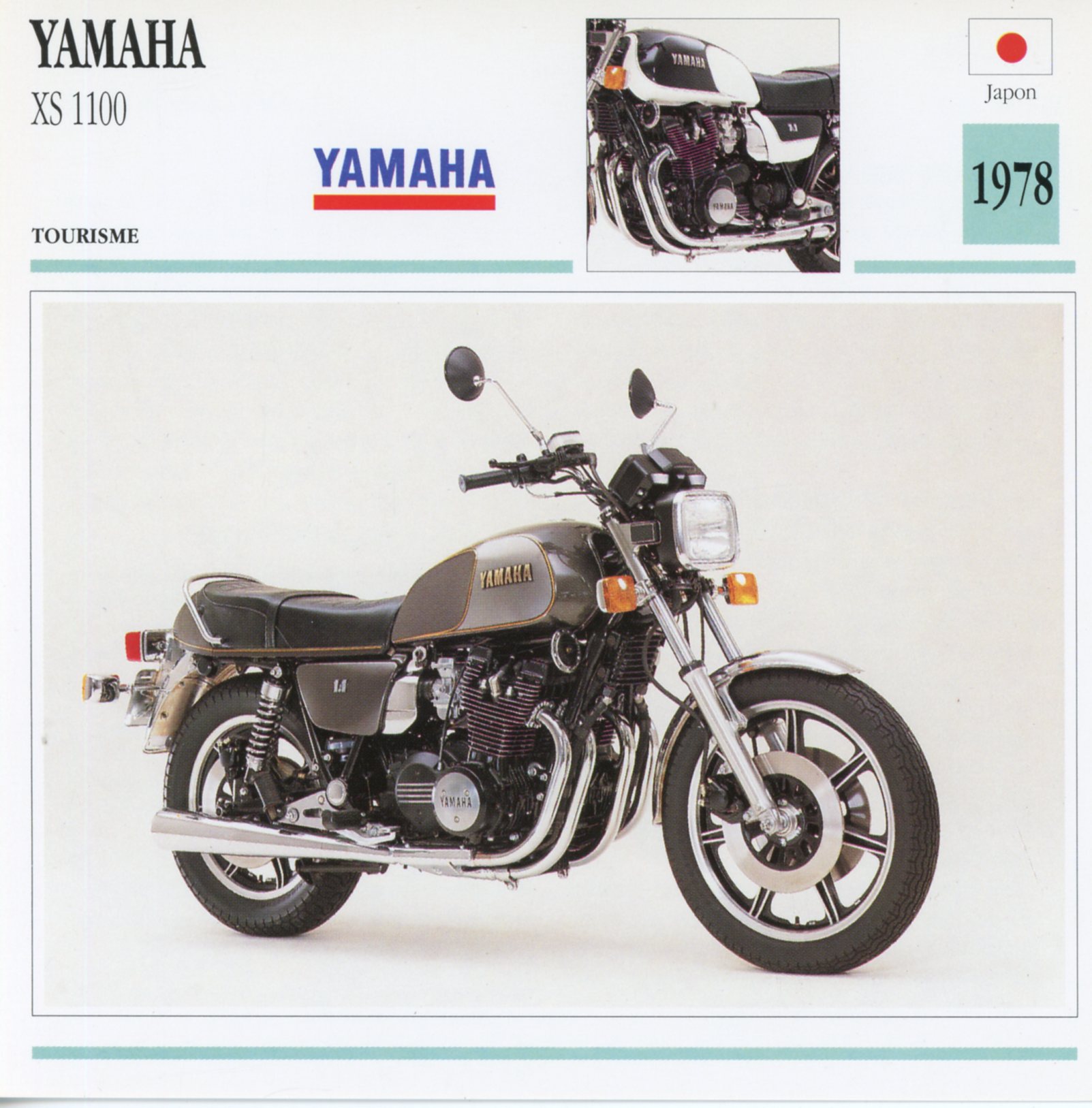 FICHE-MOTO-YAMAHA-XS-1100-XS1100-1978-LEMASTERBROCKERS-littérature-brochure-MOTO