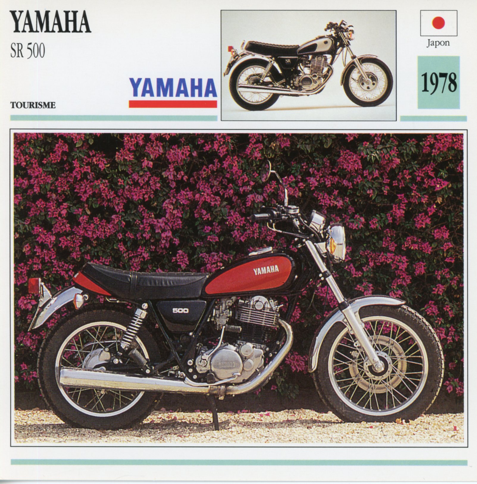 FICHE MOTO YAMAHA SR 500 / SR500 1978