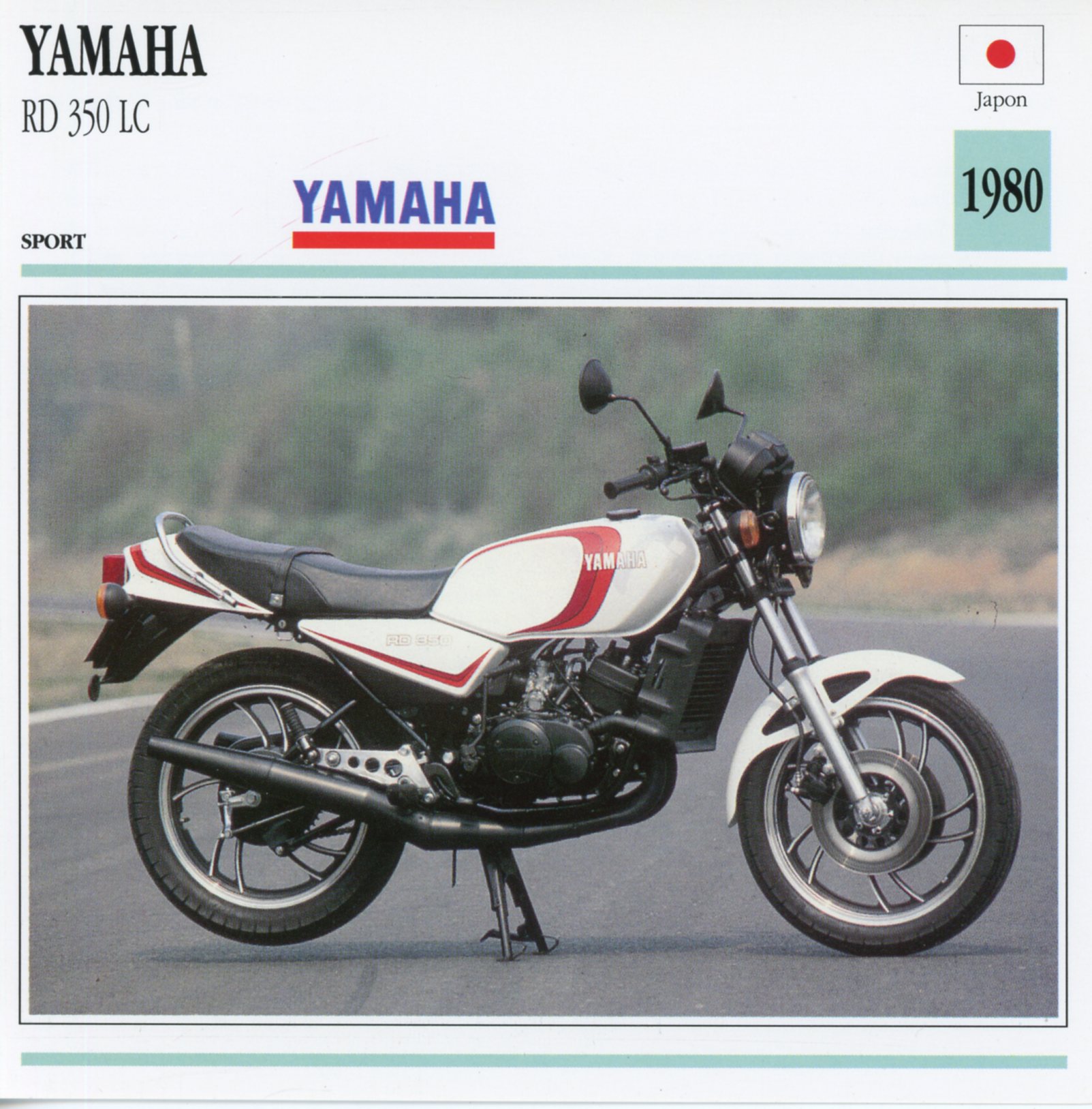 FICHE MOTO YAMAHA RD 350 LC / RD350 LC / RD350LC 1980