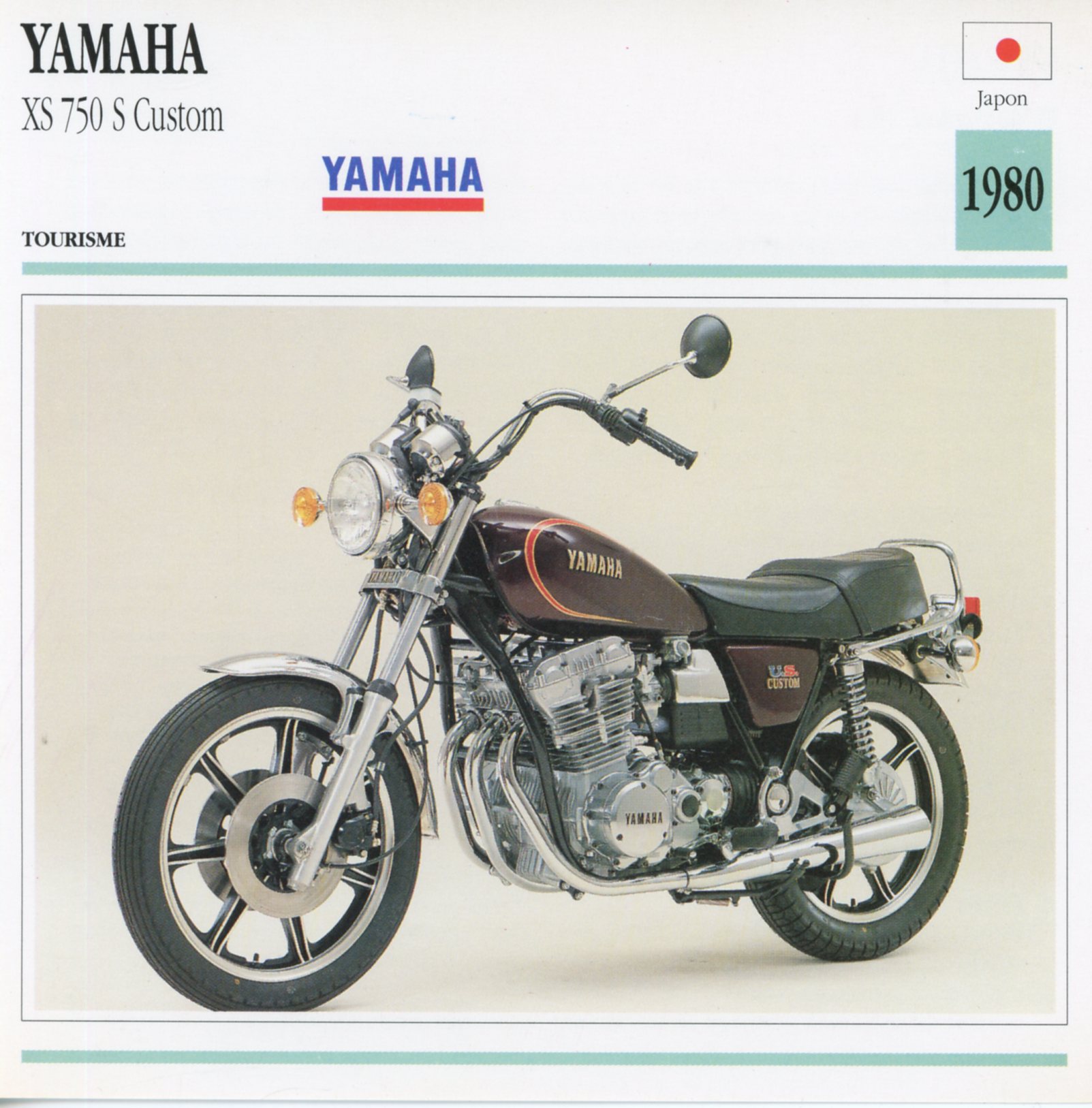 FICHE-MOTO-YAMAHA-XS750-XS750S-1980-LEMASTERBROCKERS-littérature-brochure-MOTO