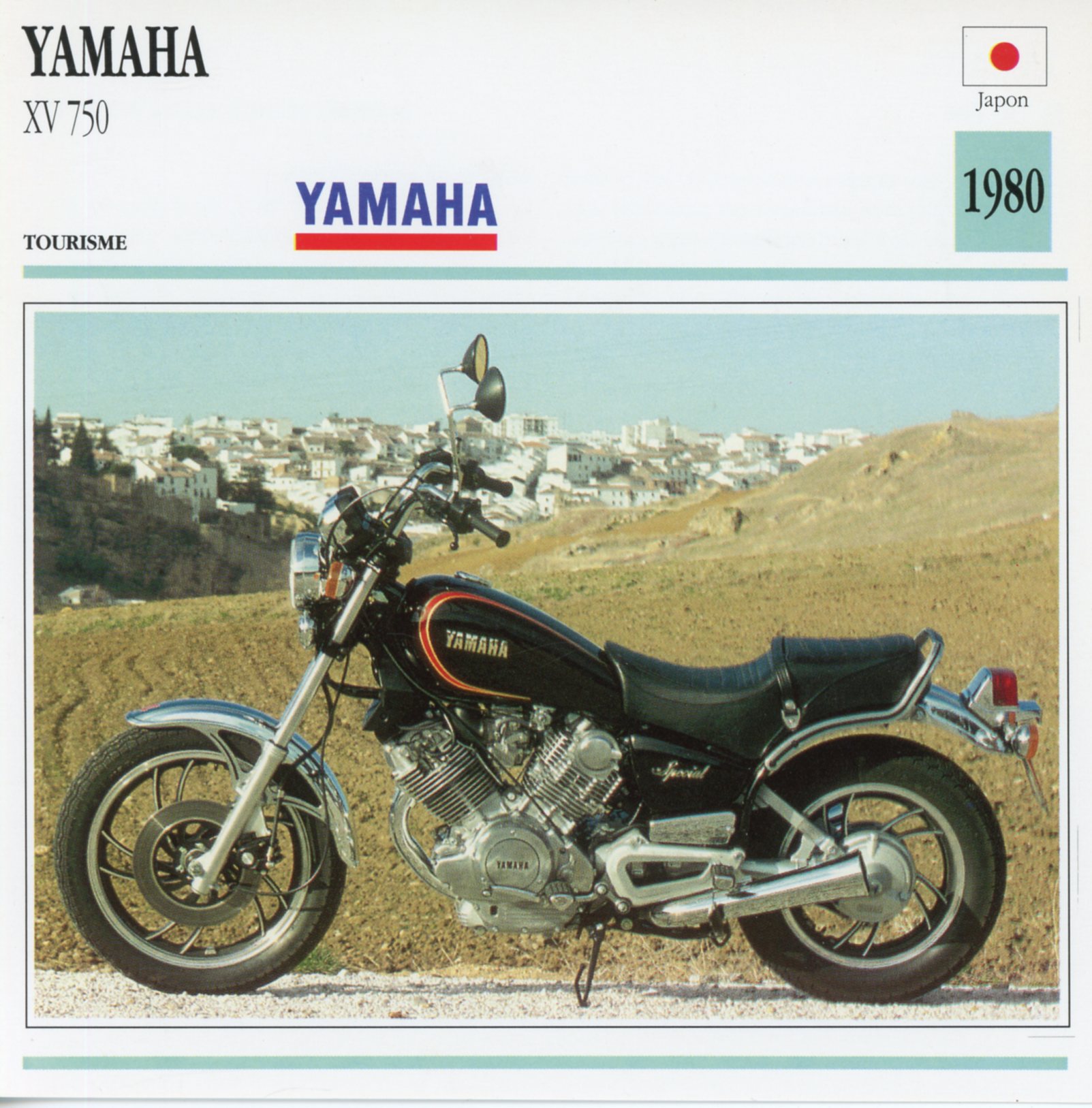 FICHE-MOTO-YAMAHA-XV-XV750-1980-LEMASTERBROCKERS-littérature-brochure-MOTO