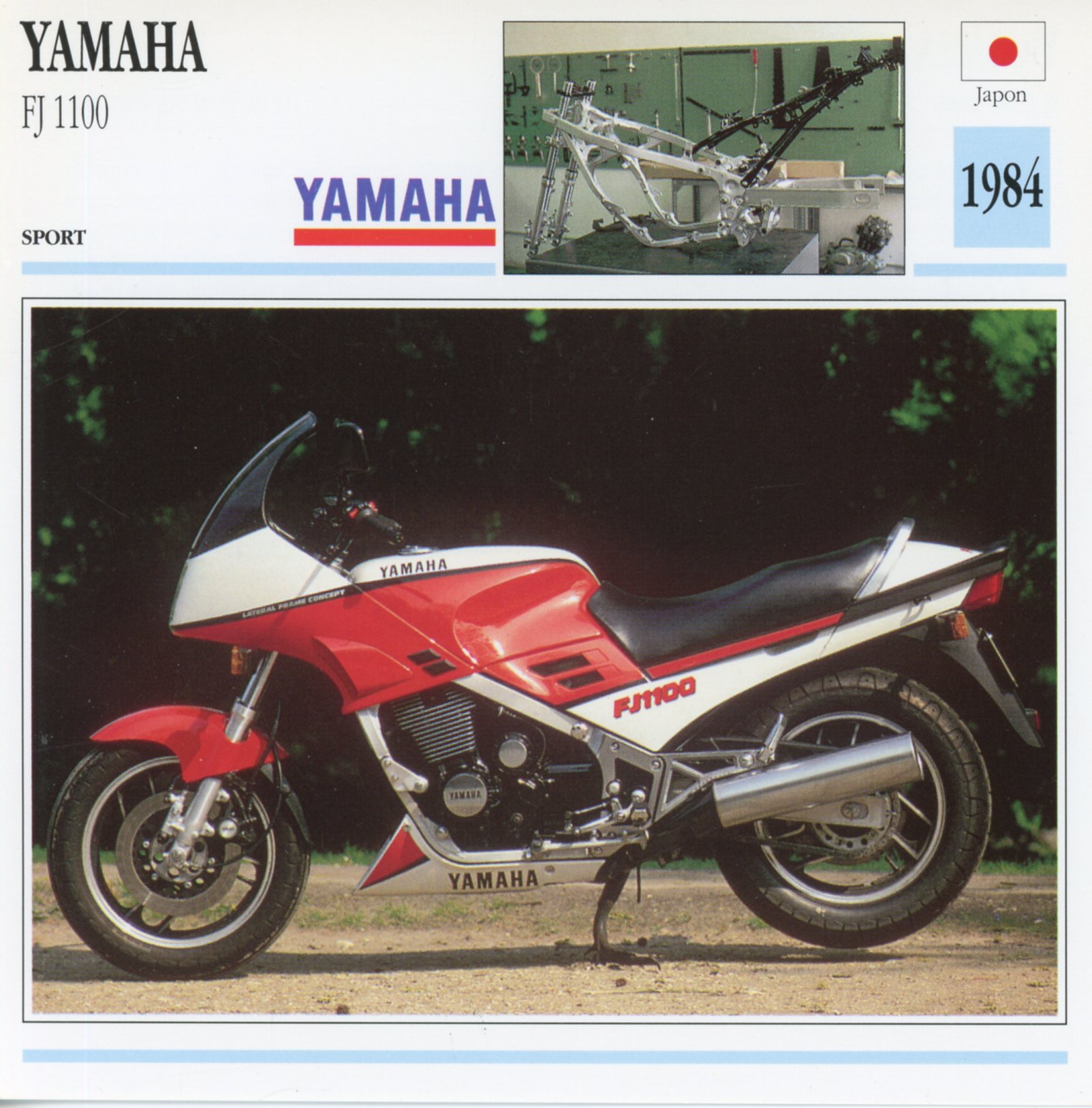 FICHE YAMAHA FJ 1100 1984 - FICHE TECHNIQUE MOTO FJ1100
