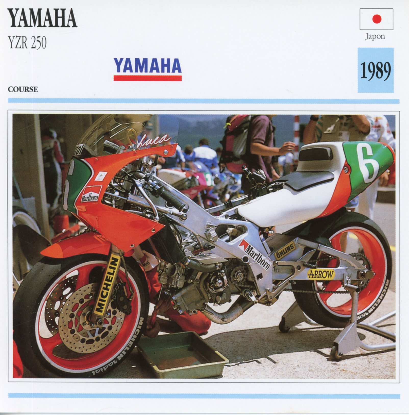 FICHE-MOTO-YAMAHA-YZR-250-YZR250-lemasterbrockers-Carte-Motorcycle-Card-ATLAS