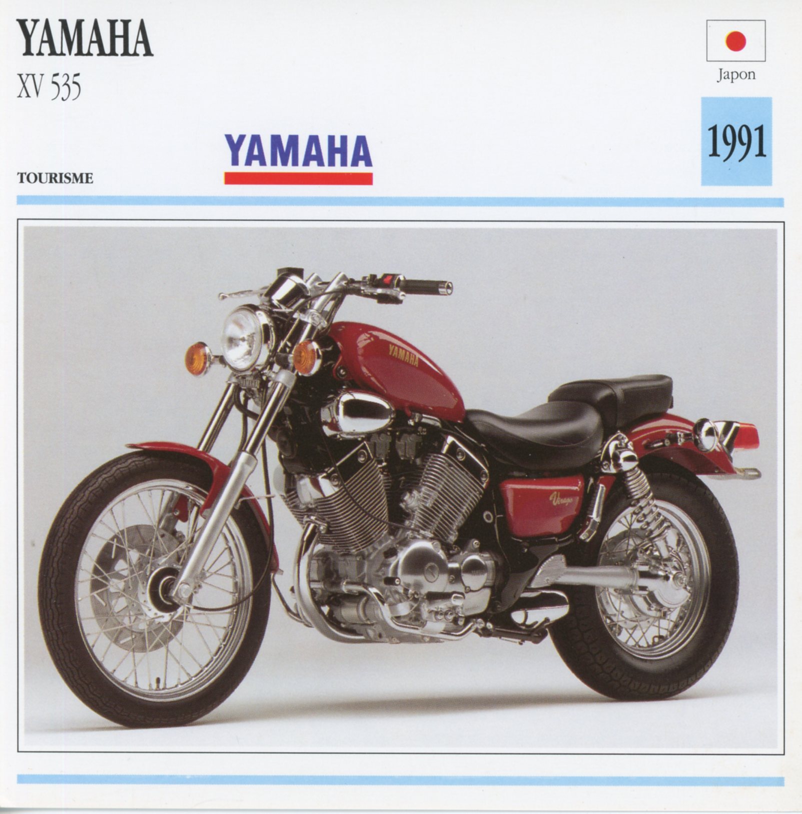 FICHE-MOTO-YAMAHA-XV-XV535-VIRAGO-lemasterbrockers-Carte-Motorcycle-Card-ATLAS