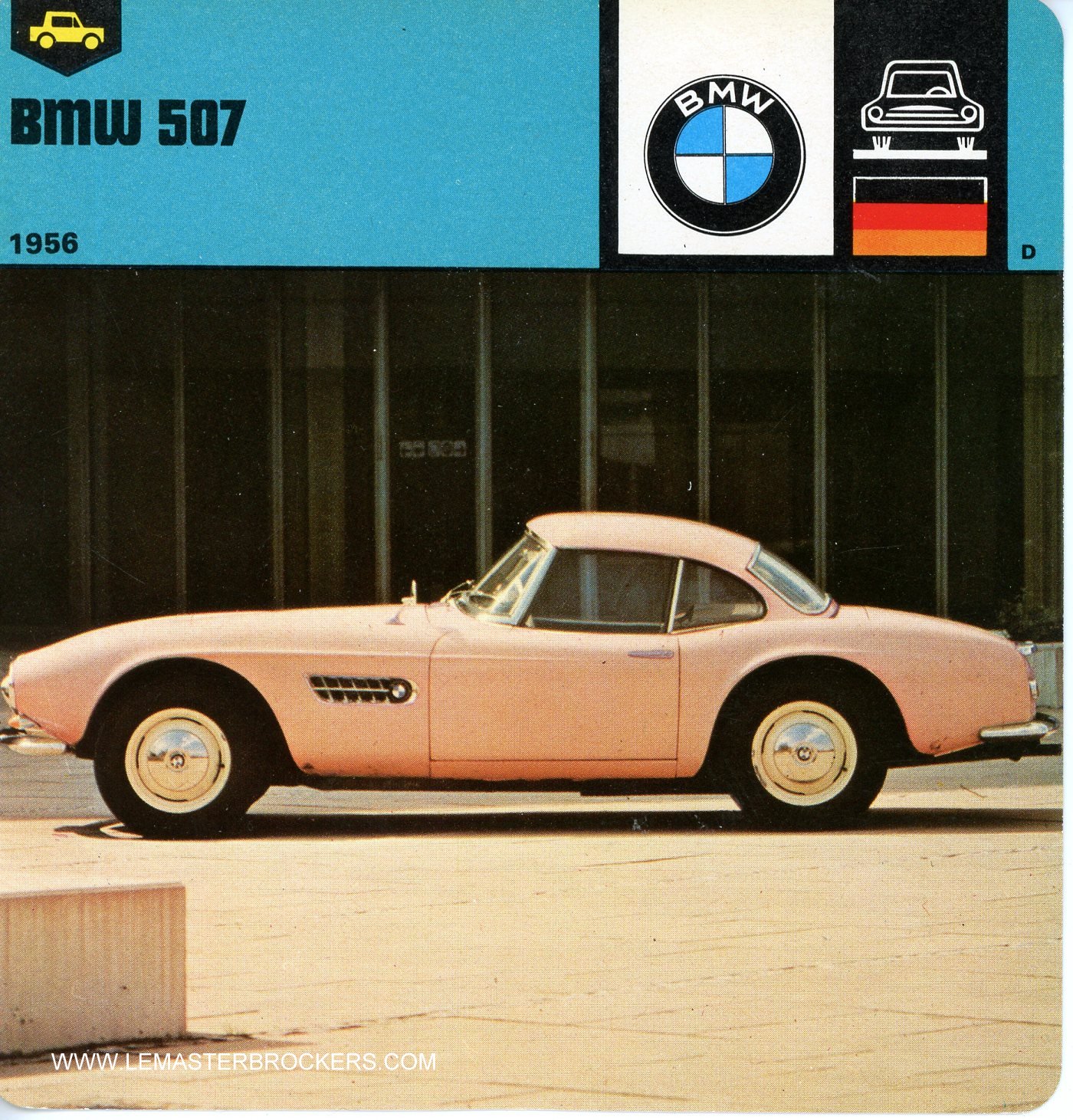 FICHE AUTO BMW 507 CARS-CARD LEMASTERBROCKERS