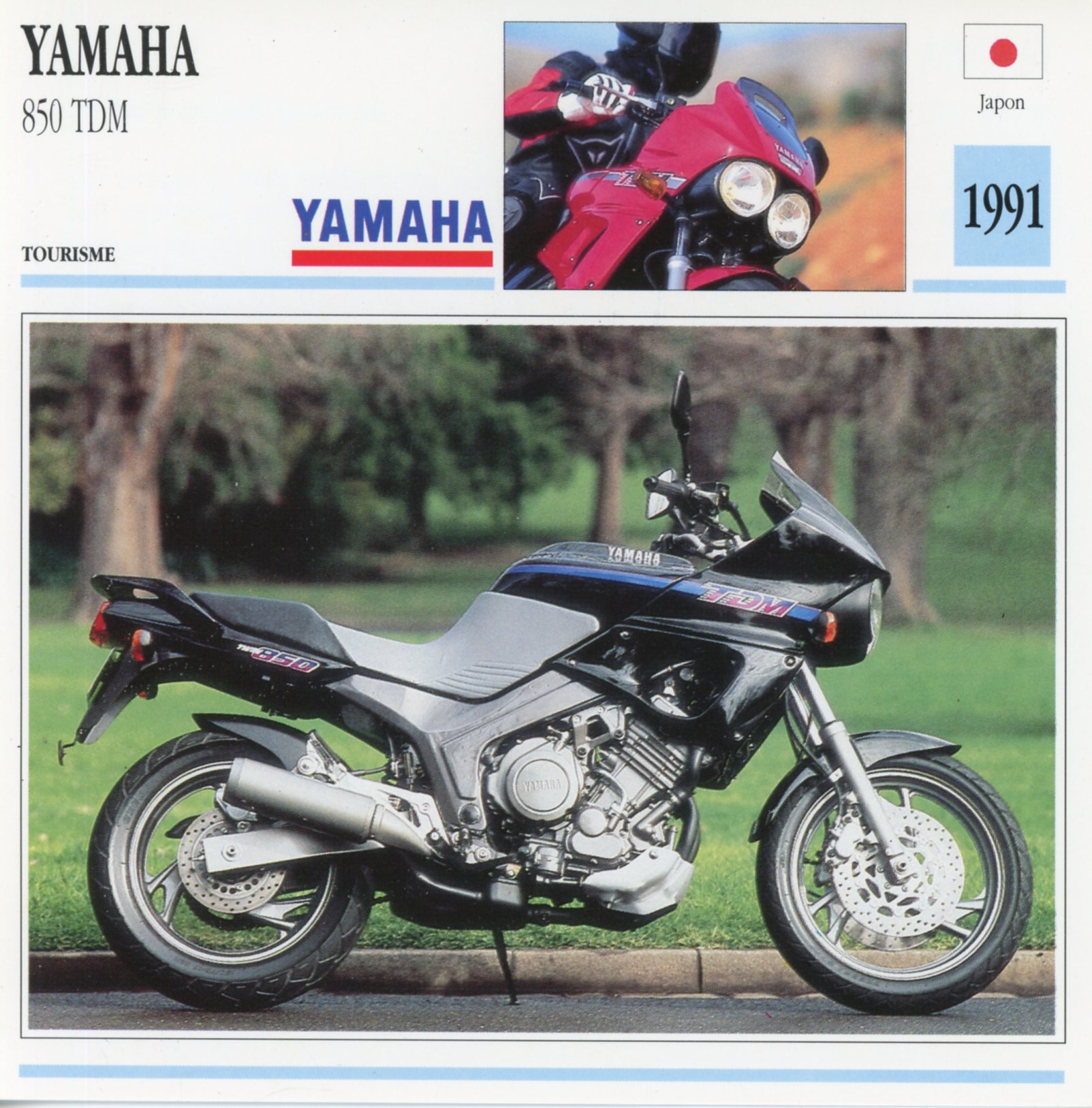 FICHE MOTO YAMAHA TDM 850 1991