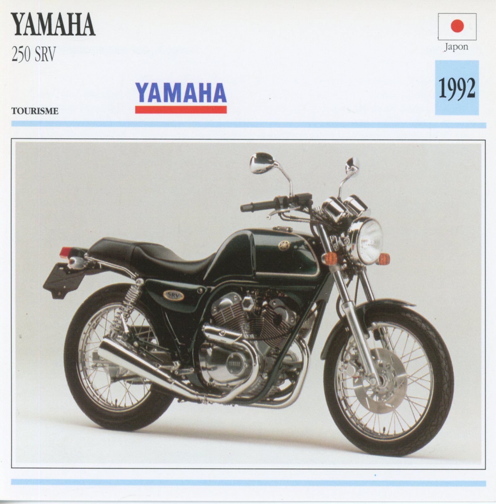FICHE-MOTO-YAMAHA-250-SRV-1992-lemasterbrockers-Carte-Motorcycle-Card-ATLAS