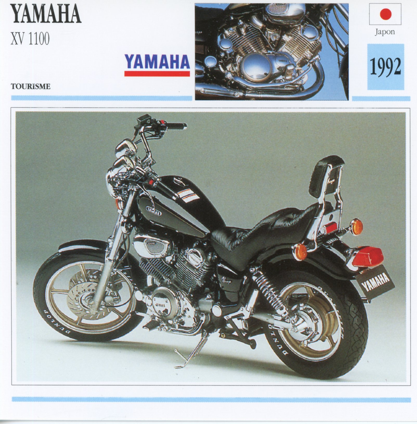 FICHE-MOTO-YAMAHA-XV-XV1100-VIRAGO-lemasterbrockers-Carte-Motorcycle-Card-ATLAS
