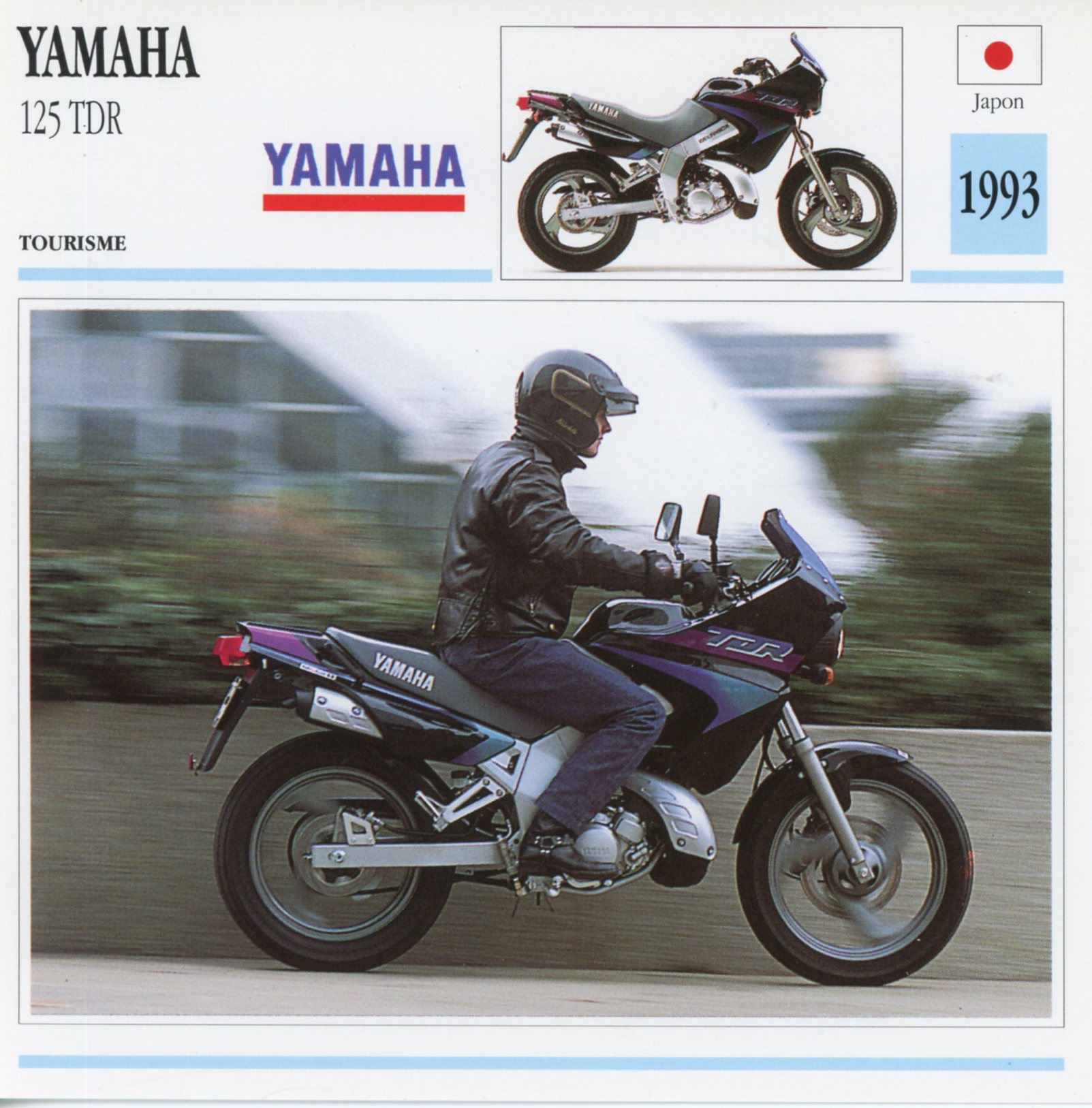FICHE MOTO YAMAHA 125 TDR 1993