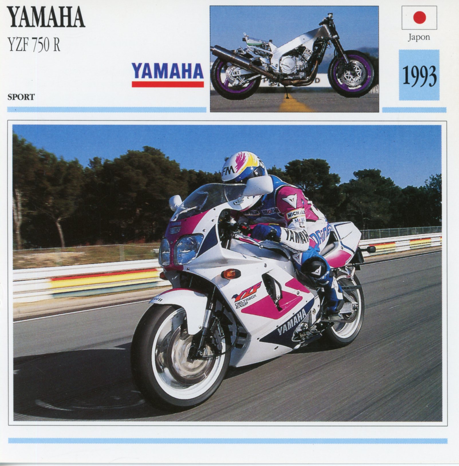FICHE-MOTO-YAMAHA-YZF-750-YZF750R-1993-lemasterbrockers-Carte-Motorcycle-Card-ATLAS