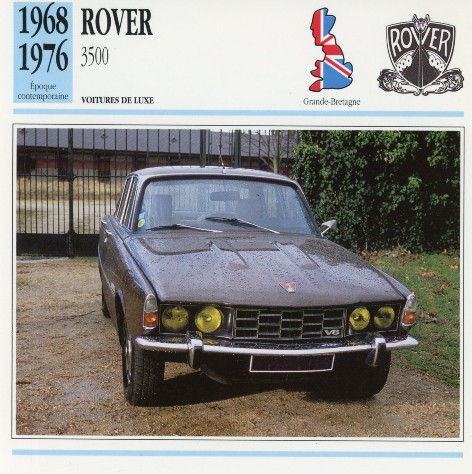 FICHE-AUTO-ROVER-2000-V8-3500-lemasterbrockers-Carte-CARS-Card-ATLAS