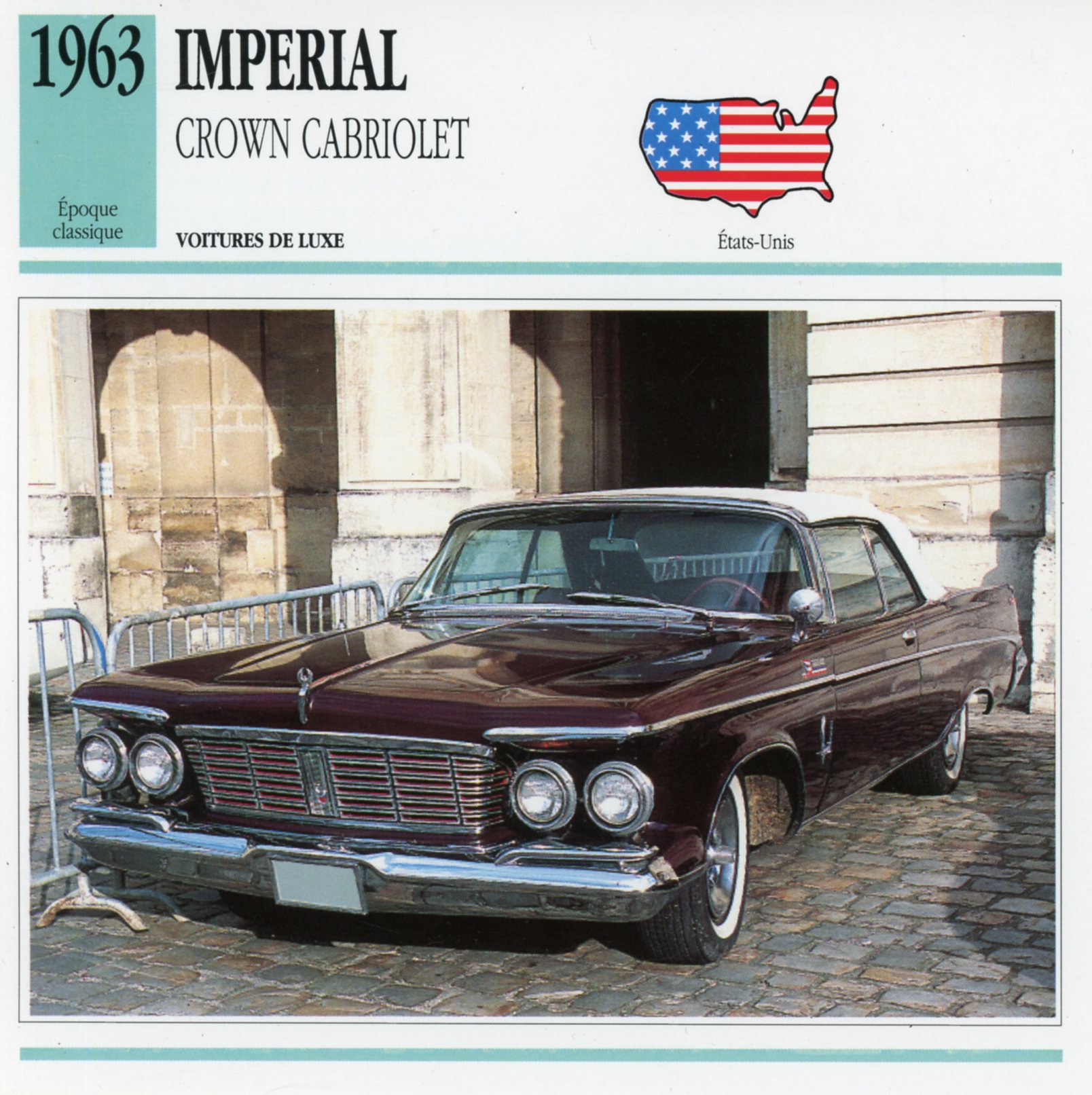FICHE-AUTO-IMPERIAL-CROWN-CONVERTIBLE-LEMASTERBROCKERS-CARD-CARS-ATLAS