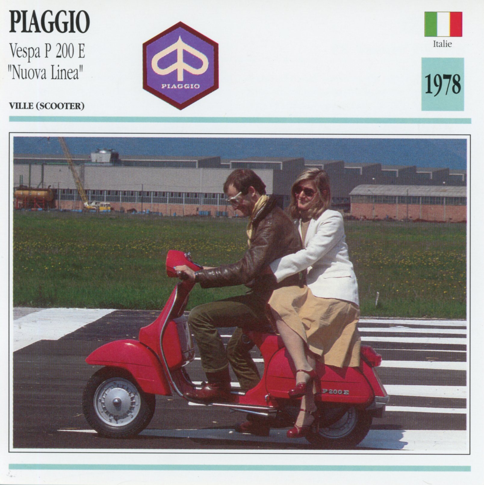 PIAGGIO-P200E-VESPA-P200-LEMASTERBROCKERS-FICHE-SCOOTER-CARD-ATLAS
