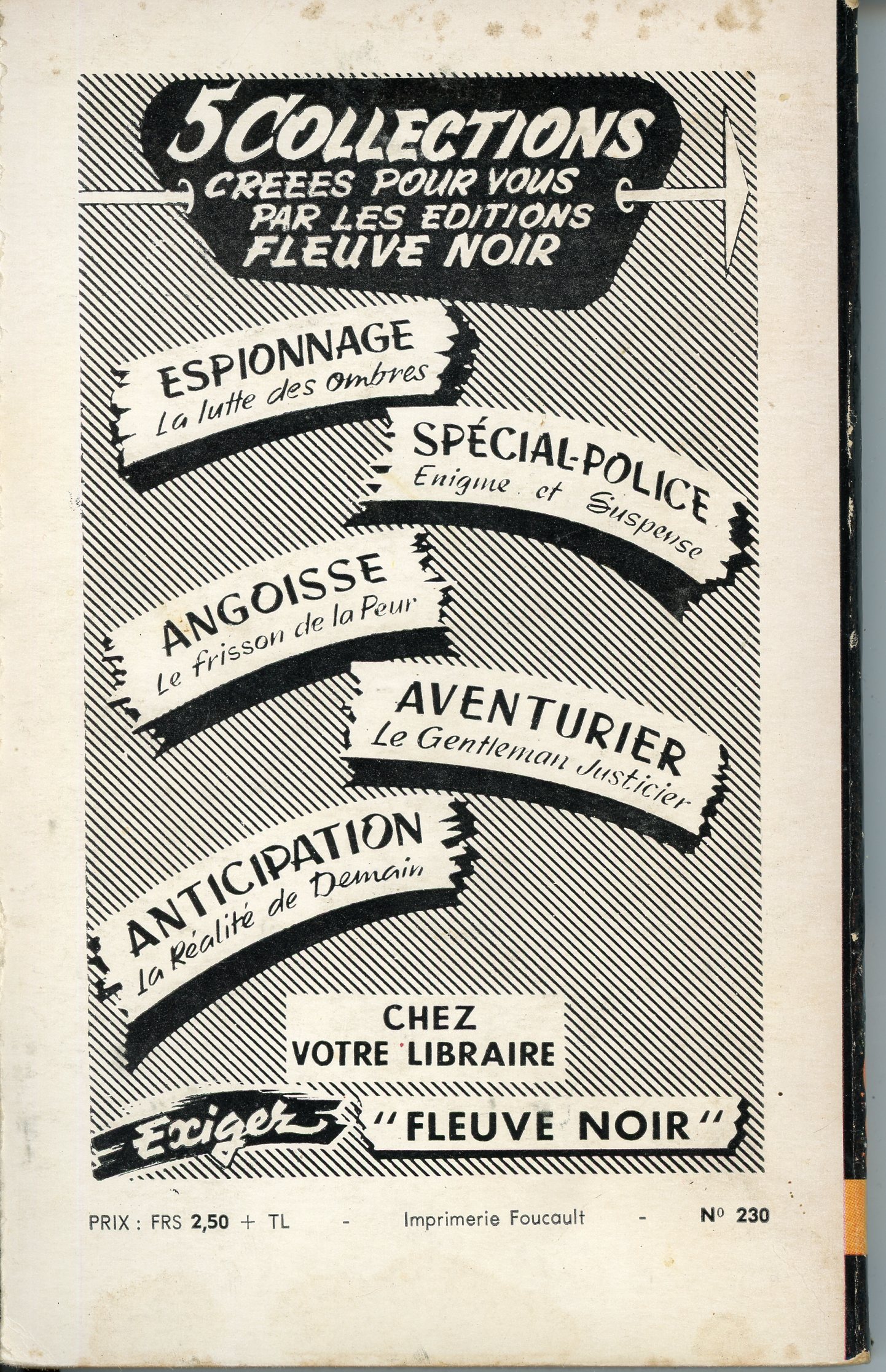 LIVRE-FLEUVE NOIR ANTICIPATION LE SANG VERT N° 230 - MAURICE LIMAT- 1963-LEMASTERBROCKERS
