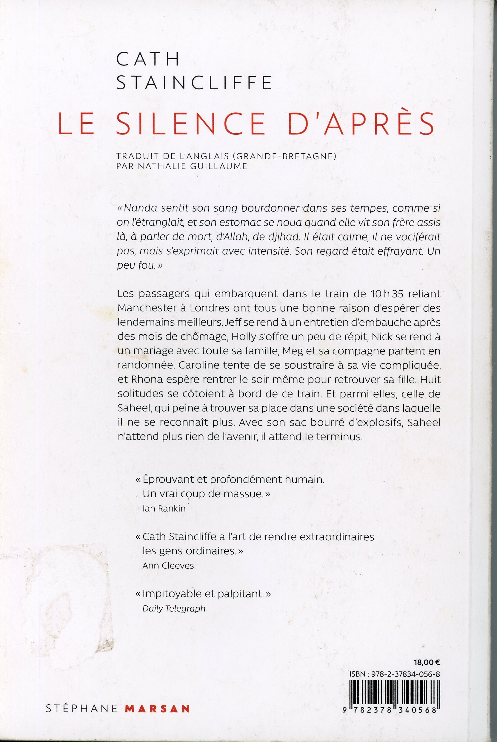 CATH-STAINCLIFFE-SILENCE-APRES-9782378340568-LEMASTERBROCKERS-OCCASION