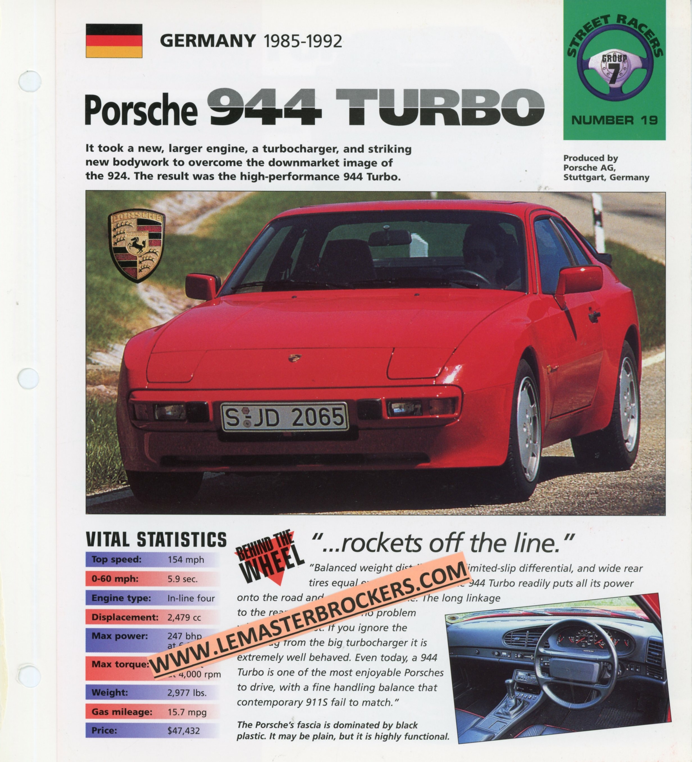 PORSCHE-944-TURBO-FICHE-TECHNIQUE-AUTO-LEMASTERBROCKERS