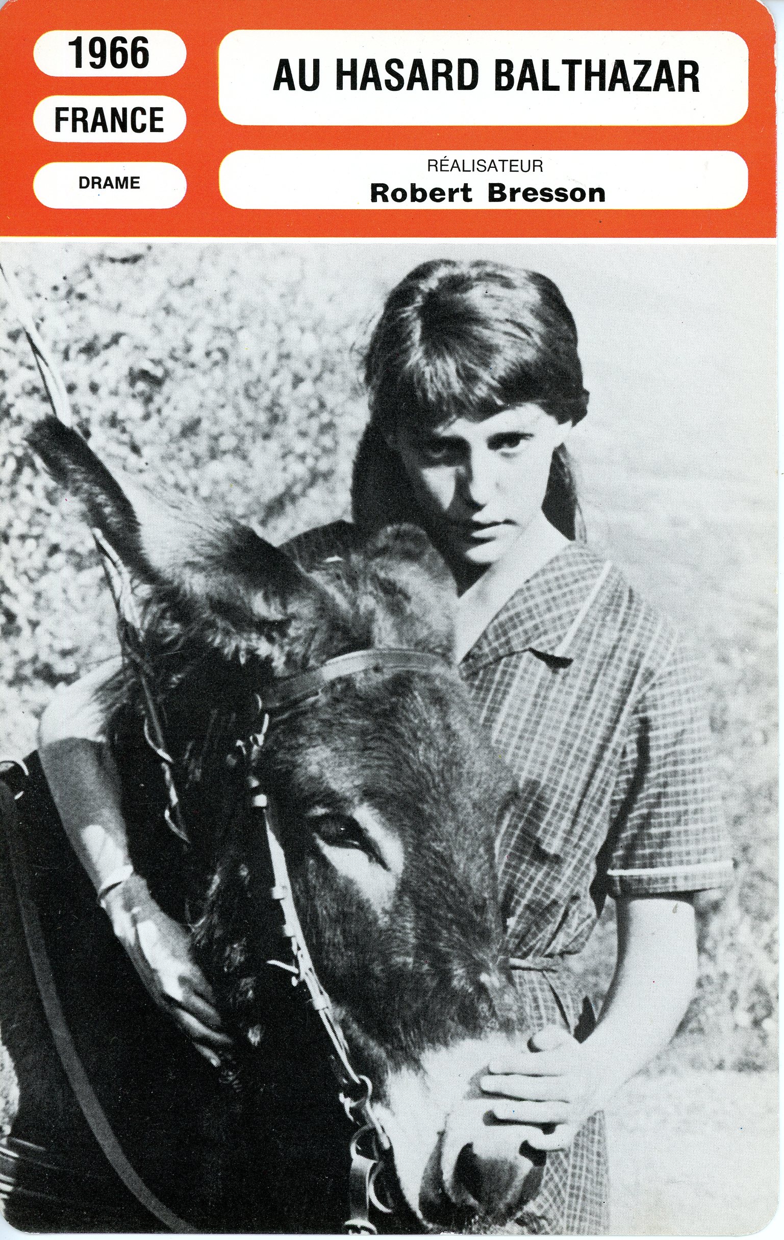 AU HASARD BALTHAZAR - 1966 DRAME - ROBERT BRESSON - FICHE CINÉMA