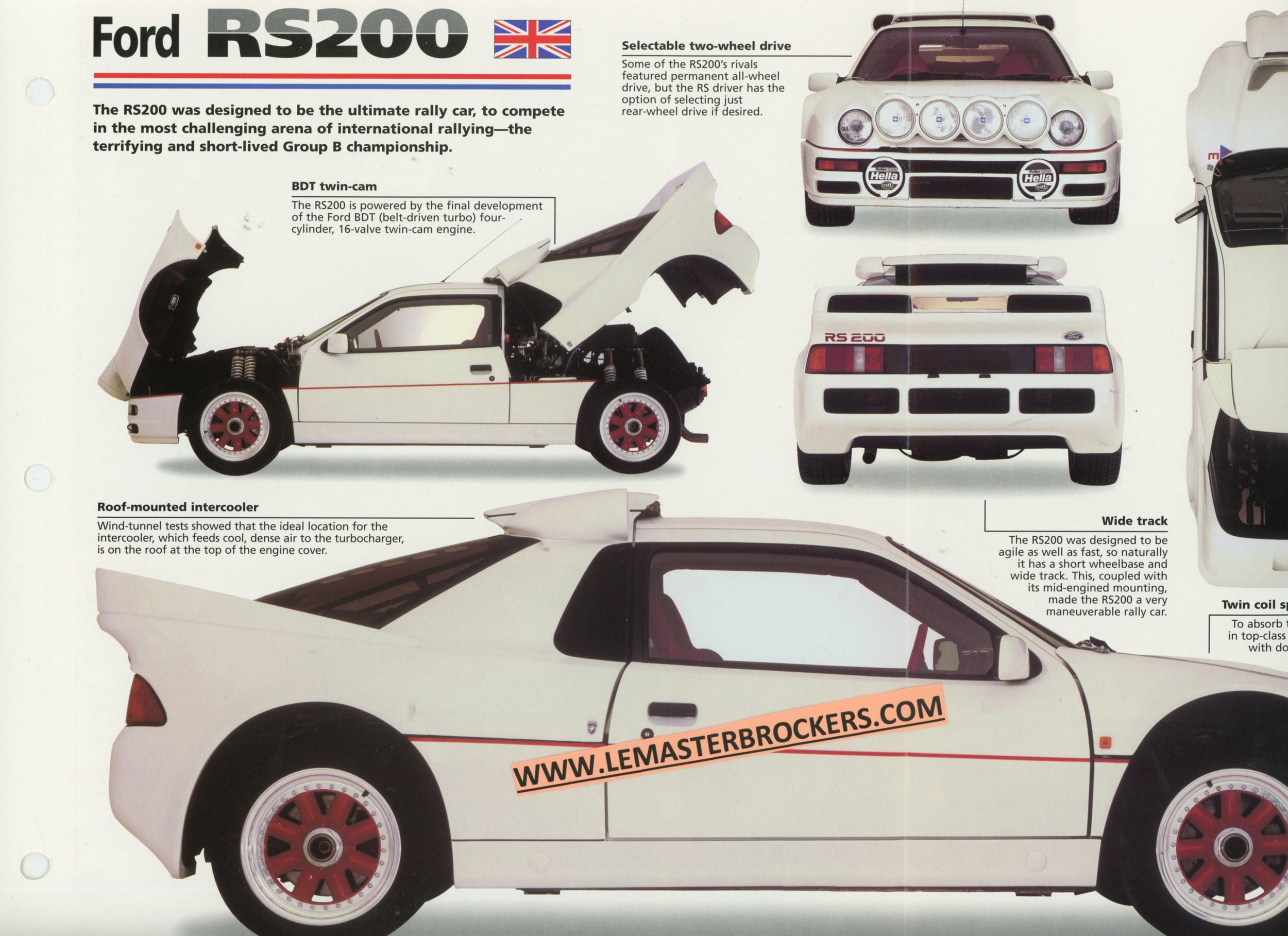 BROCHURE-FORD-RS-RS200-1986-FICHE-AUTO-LEMASTERBROCKERS