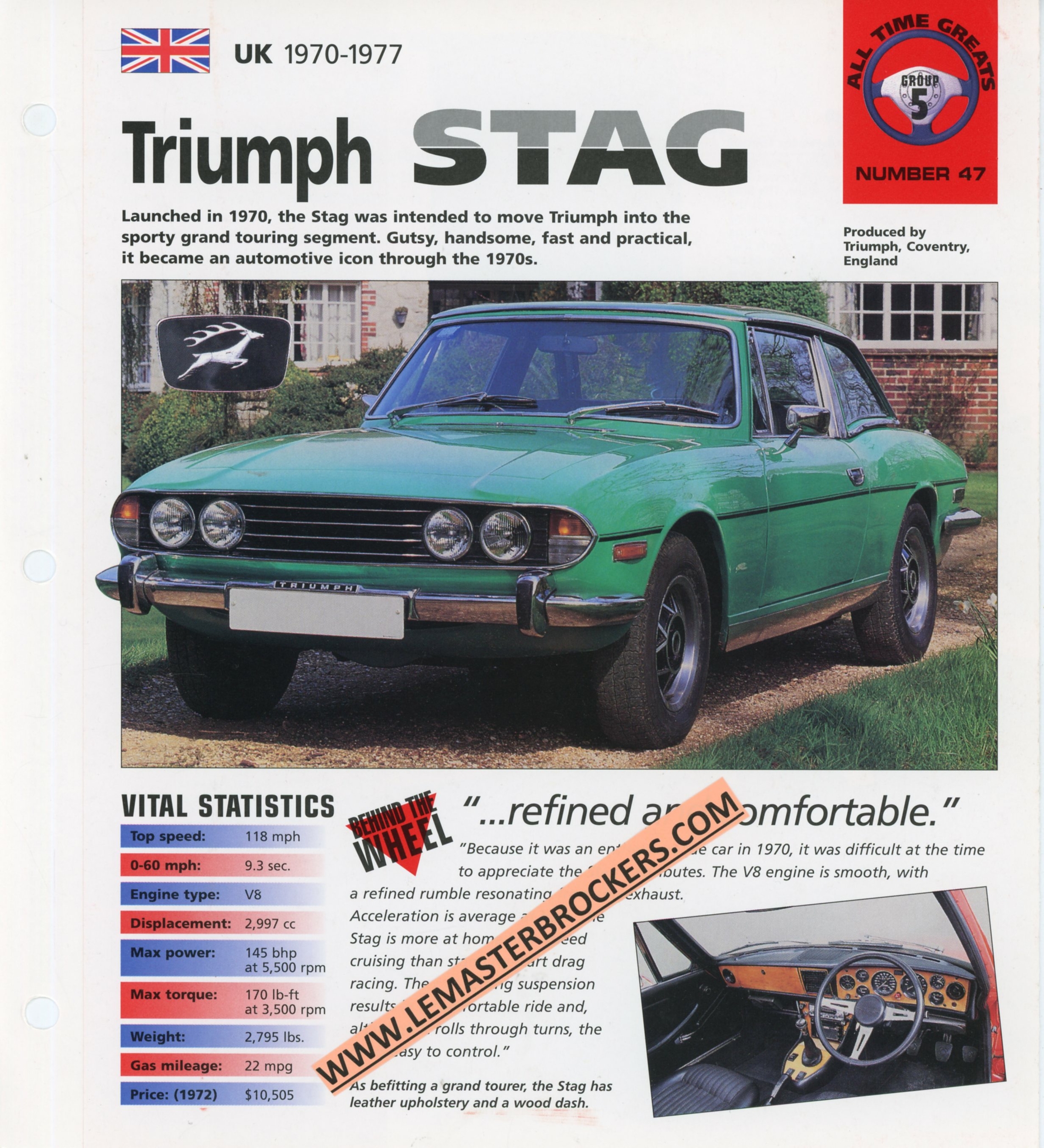BROCHURE-TRIUMPH-STAG-FICHE-AUTO-LEMASTERBROCKERS