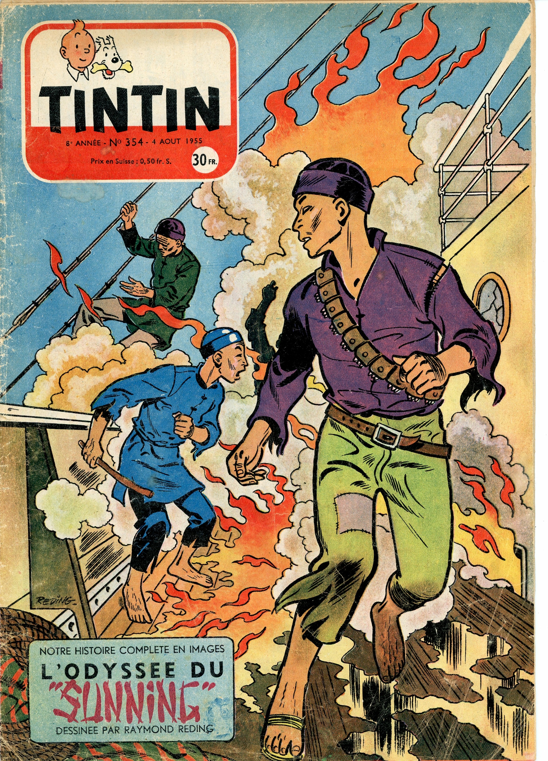 JOURNAL TINTIN N° 354 - 1955 - L'AFFAIRE TOURNESOL PAR HERGE