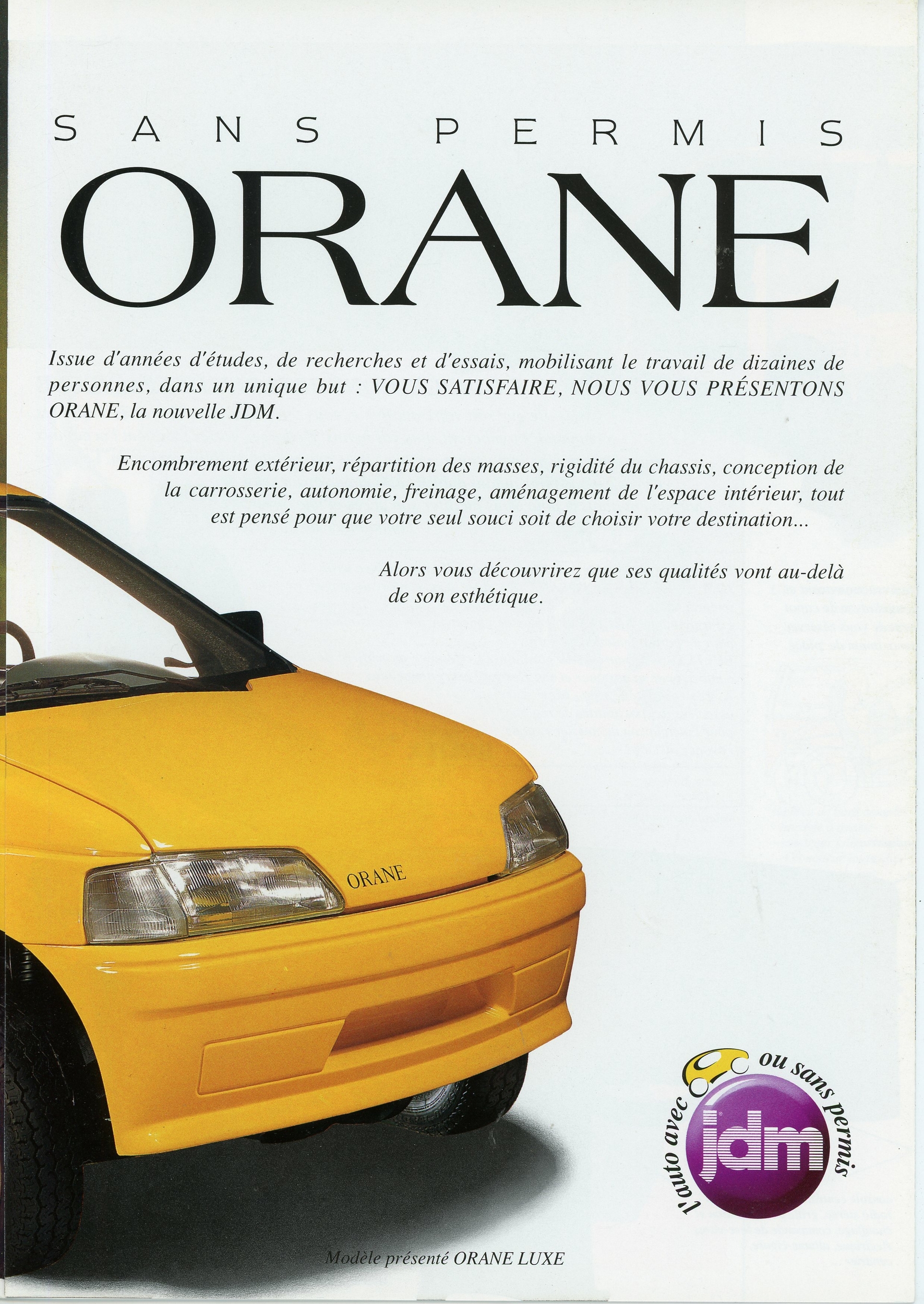BROCHURE-JDM-ORANE-1996-LEMASTERBROCKERS-MICROCAR-VOITURETTE-SENS-PERMIS