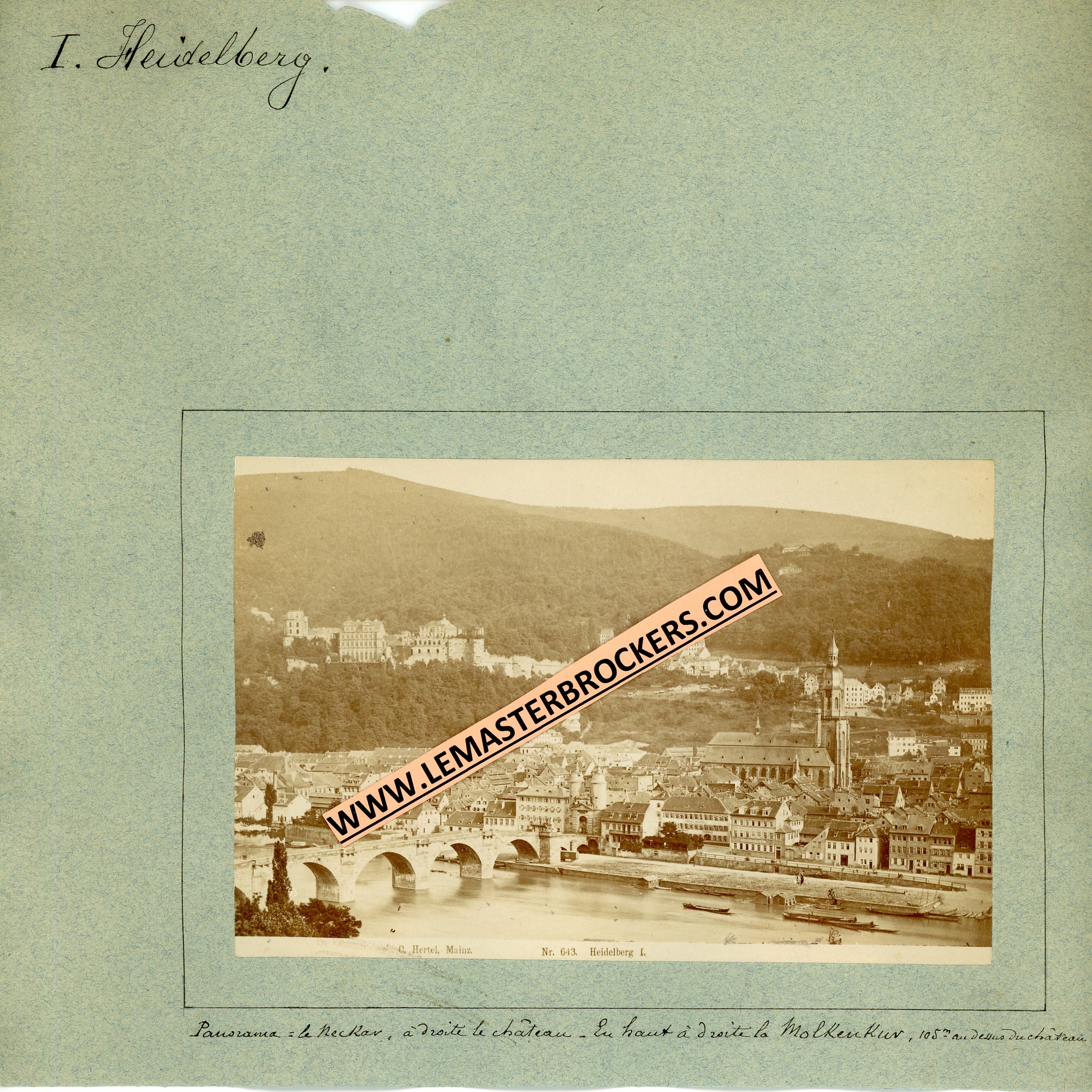 HEIDELBERG C HERTEL MAINZ TIRAGE ALBUMINÉ CIRCA 1875 PHOTOGRAPHIE
