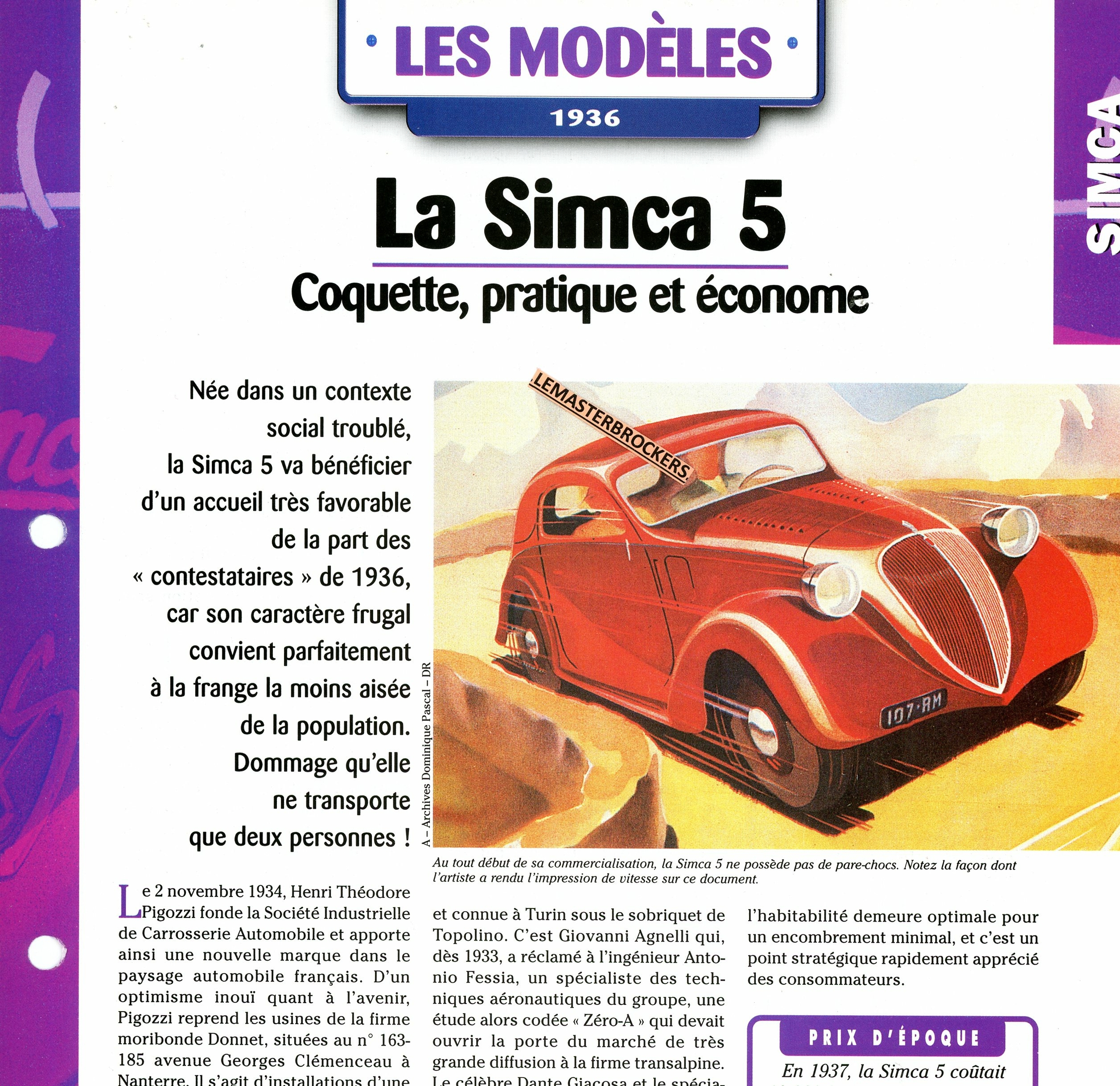 FICHE-MODELES-1936-SIMCA-FICHE-SIMCA-CARD-CARD-LEMASTERBROCKERS