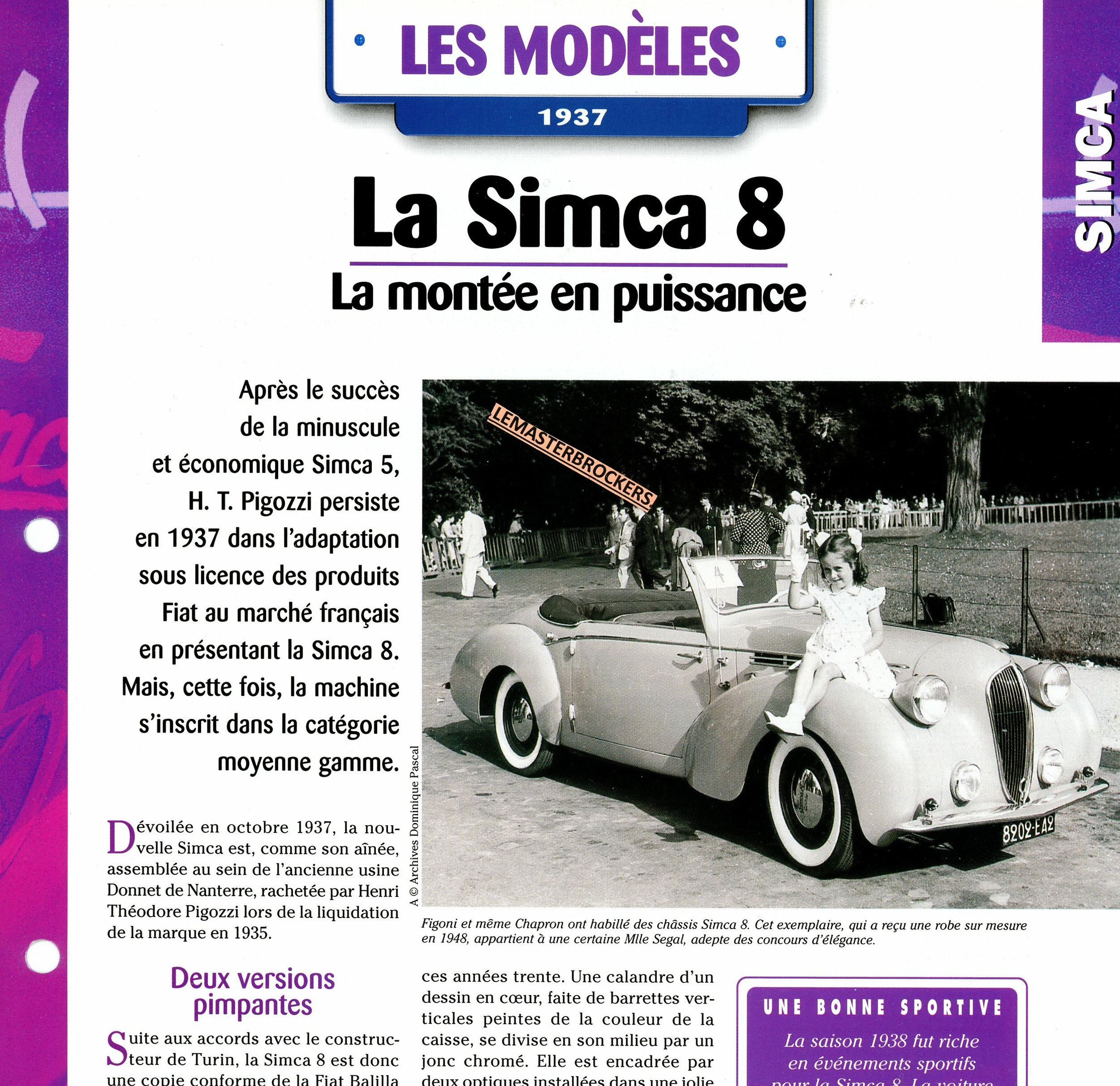 FICHE-MODELES-1937-SIMCA-FICHE-SIMCA-8-CARD-CARD-LEMASTERBROCKERS