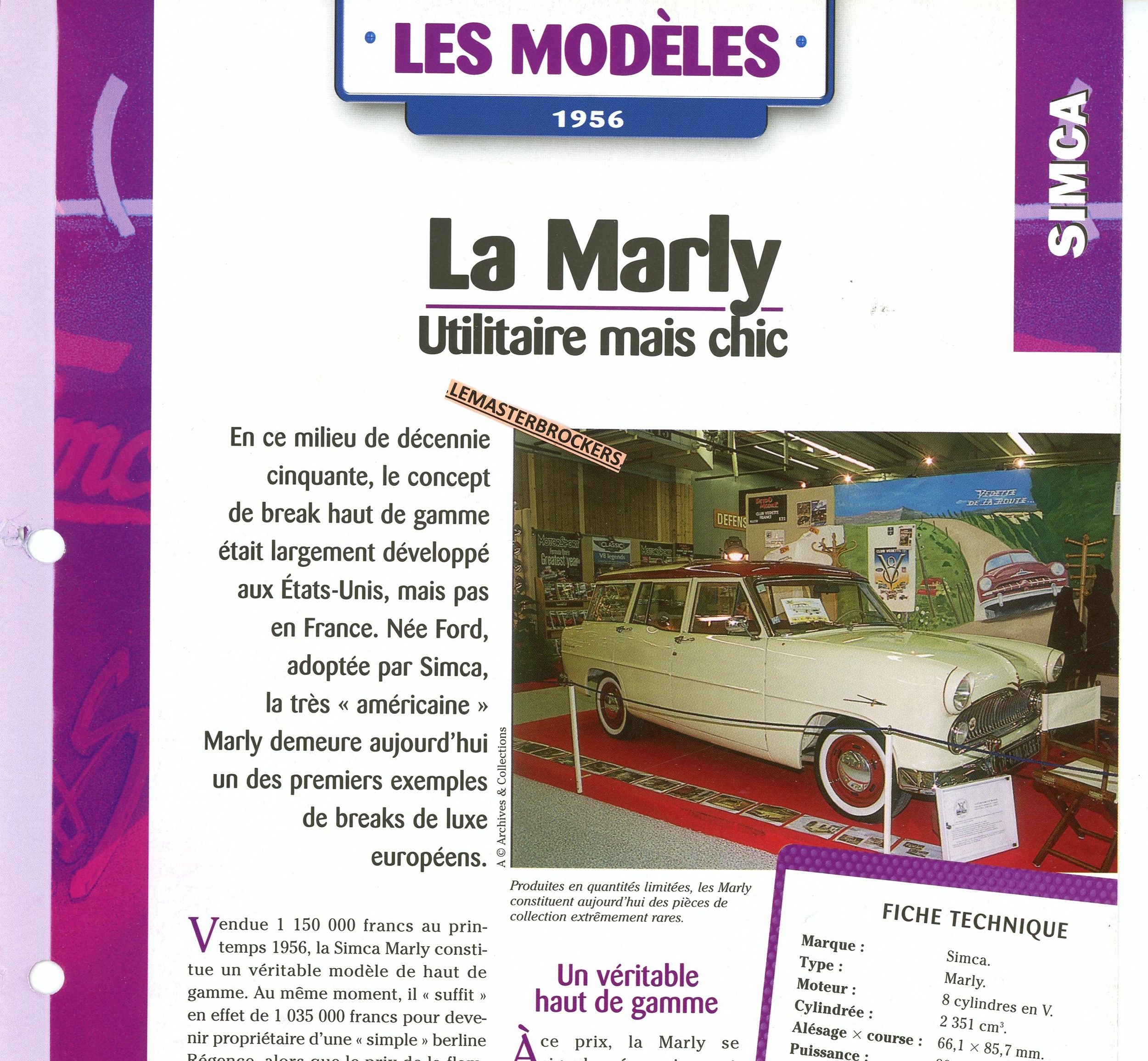 FICHE-SIMCA-ARONDE-MARLY-MODÈLES-1956-LEMASTERBROCKERS