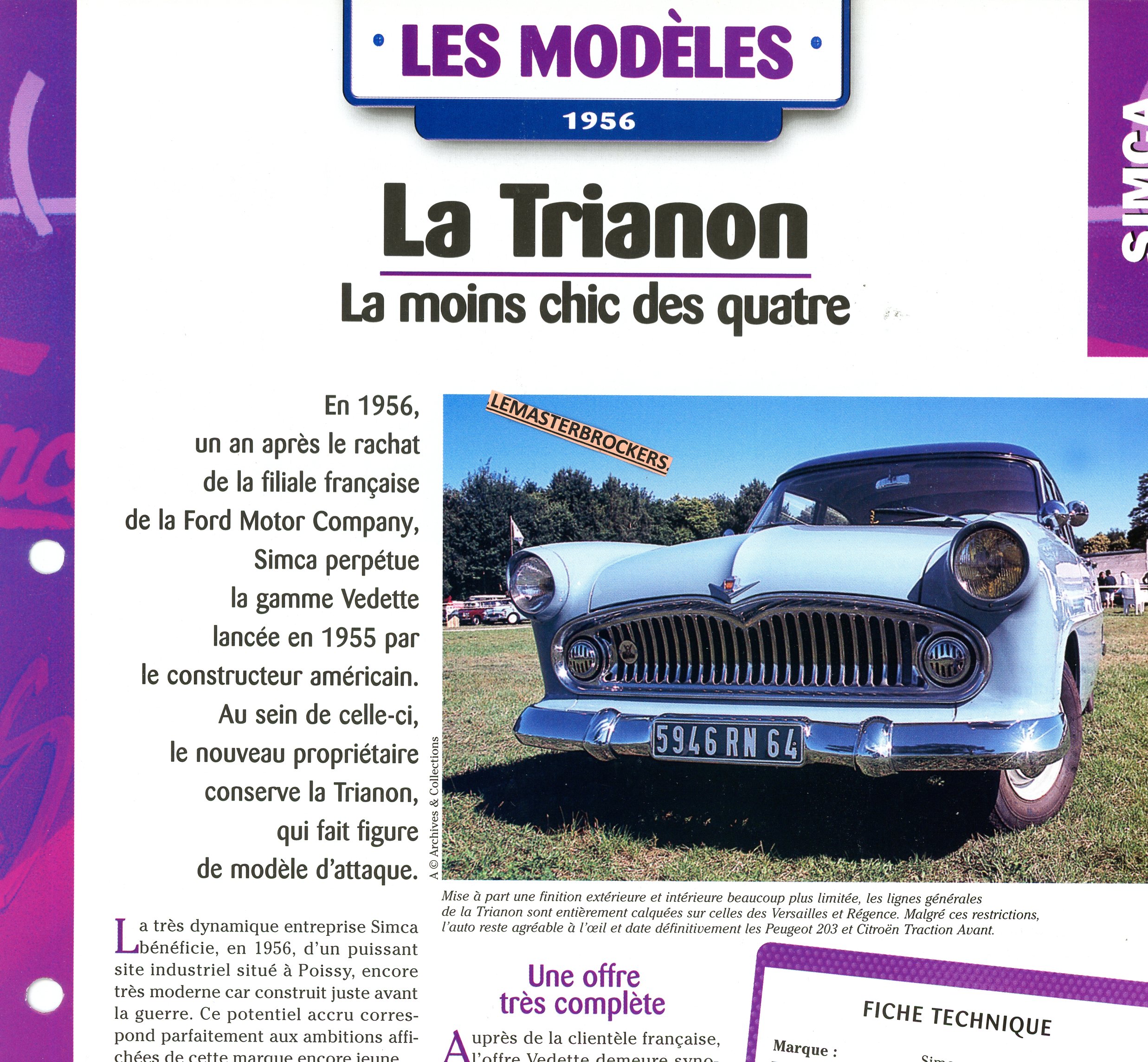 FICHE-SIMCA-TRIANON-MODÈLES-1956-LEMASTERBROCKERS
